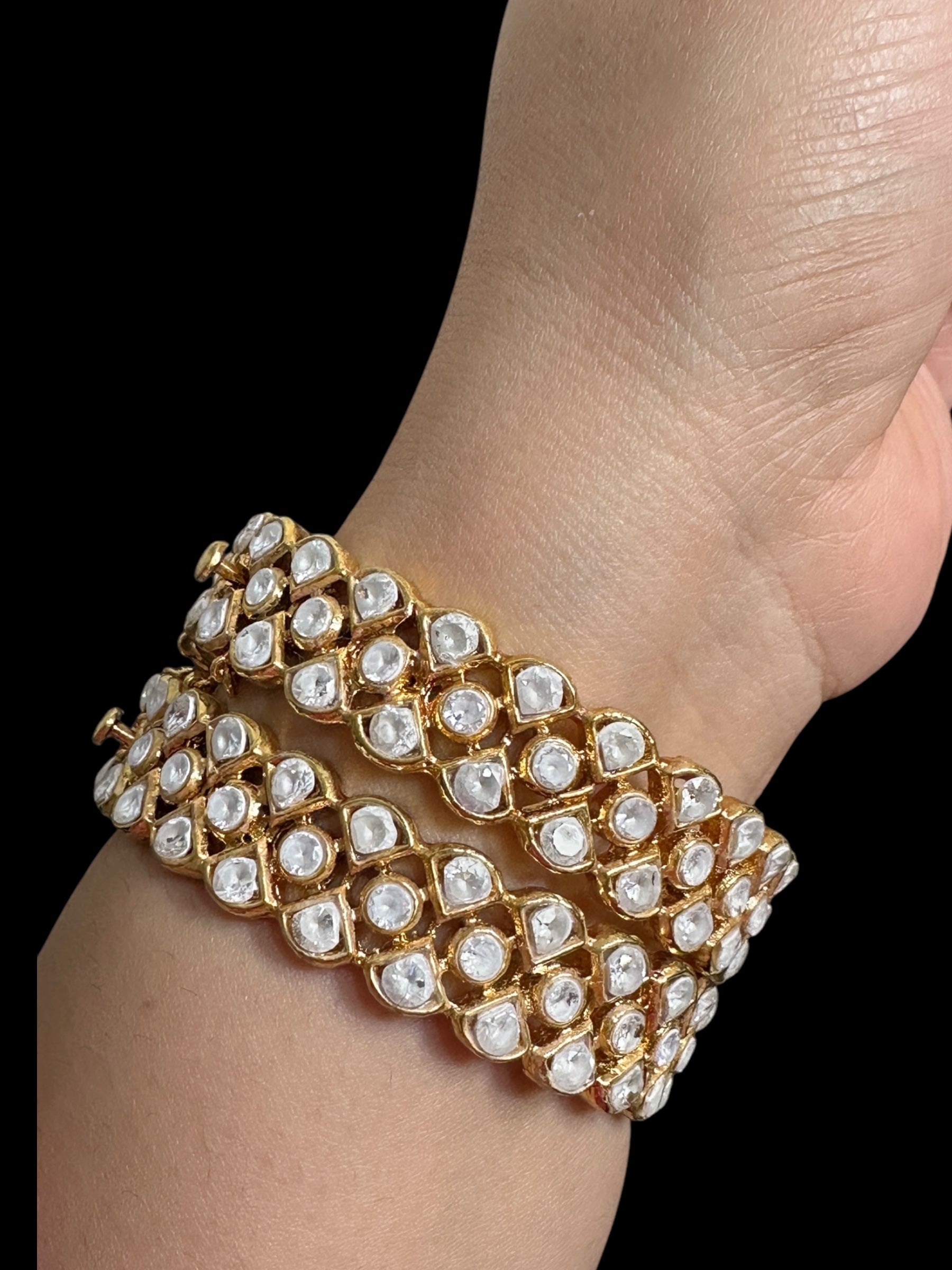 B304 Gold plated zircon bangles ( SHIPS IN 3 WEEKS )