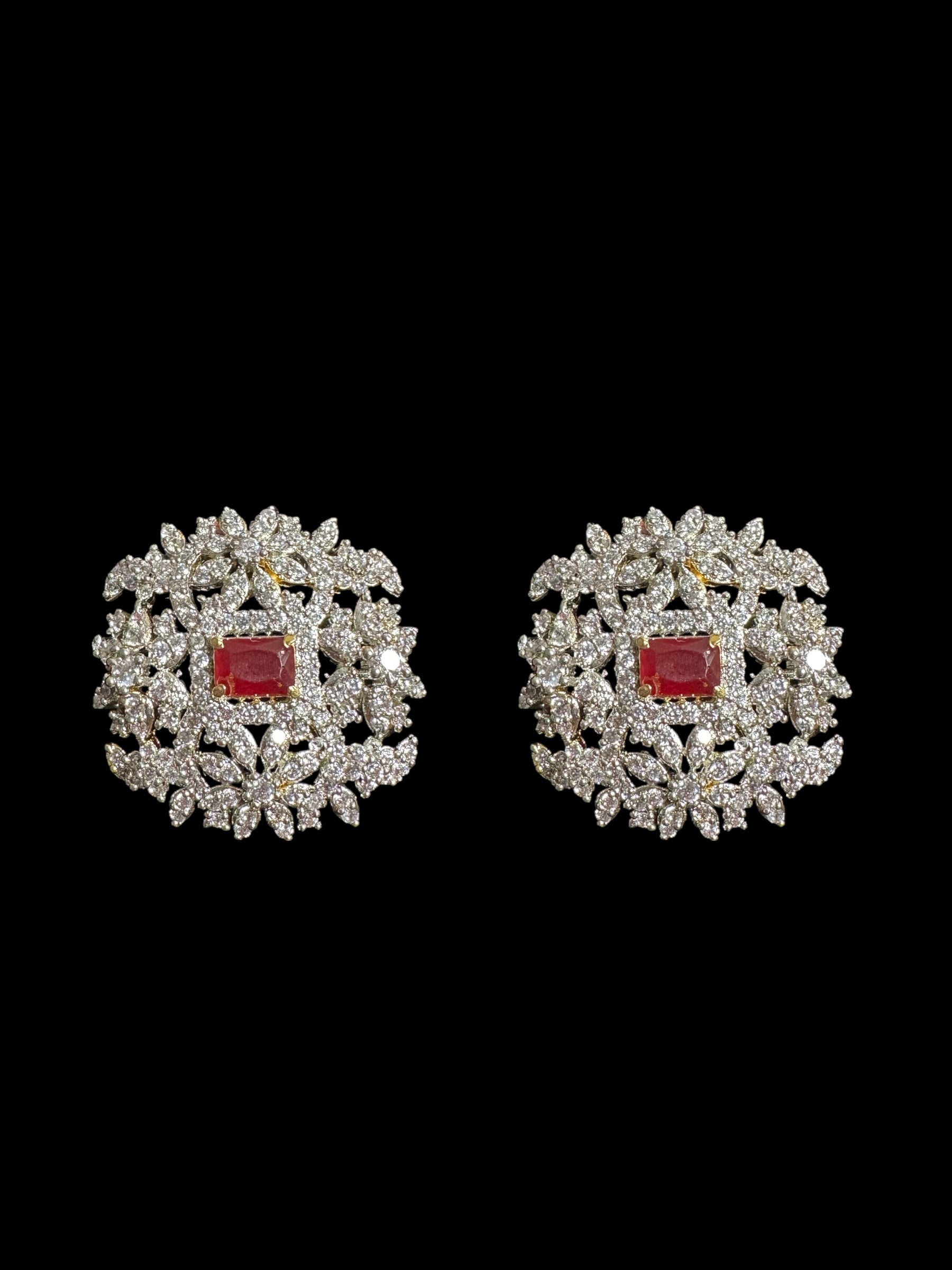 PS342 Amal Cz pendant set in ruby ( READY TO SHIP )