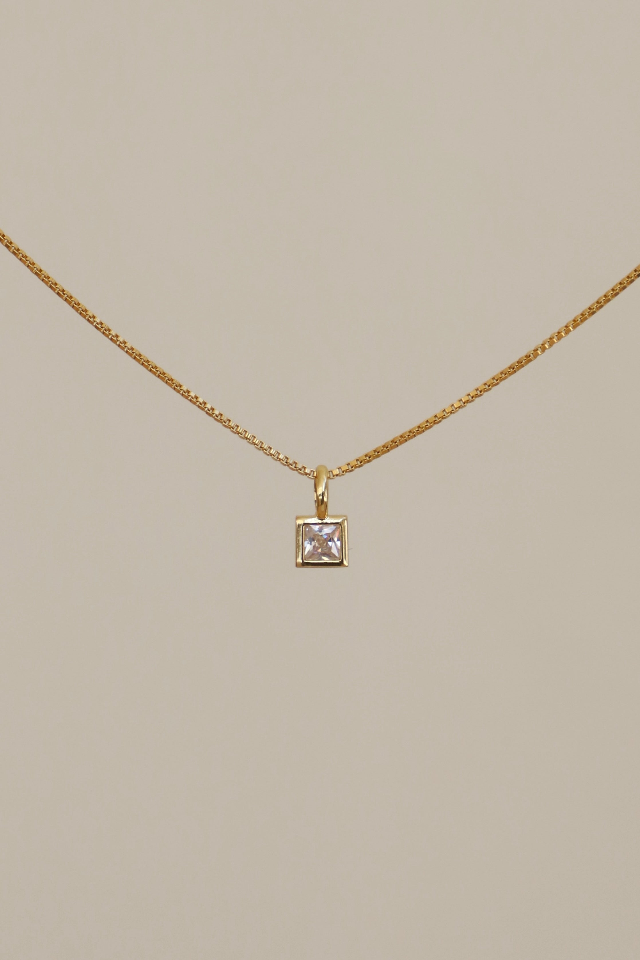 SQUARE BEZEL BIRTHSTONE CHARM