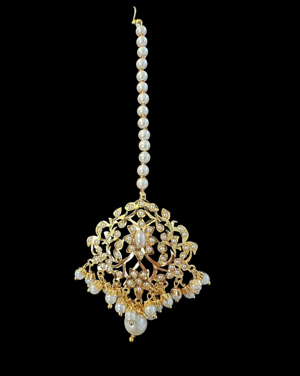 C243 Gold plated jadau choker in pearls ( READY TO SHIP )