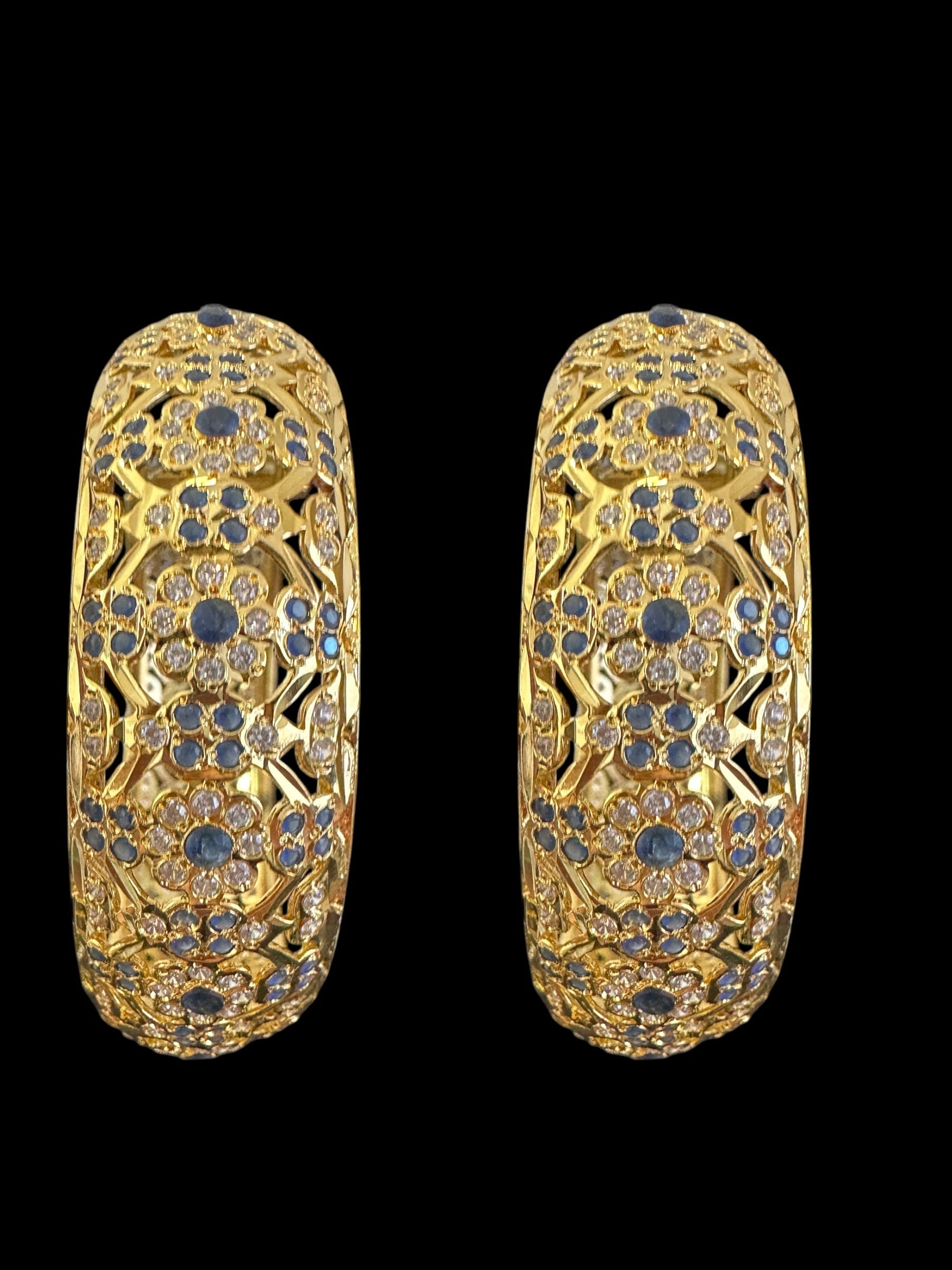 B321 Shibra bangles in sapphire zircon ( SHIPS IN 4 WEEKS )