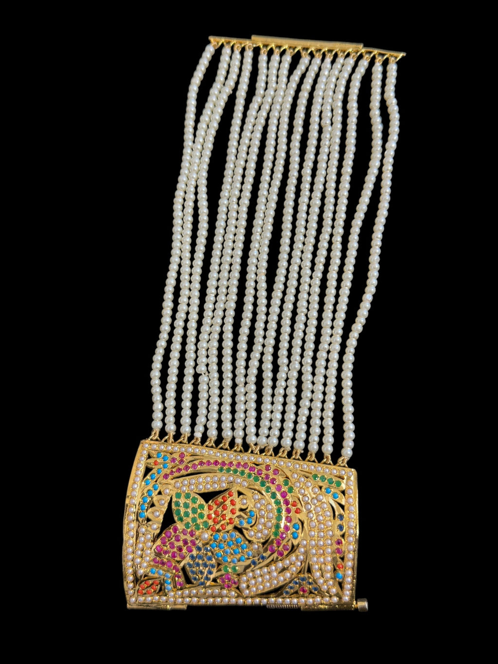 Jadau bahi / bracelet - multicolor / navratan  ( SHIPS IN 3 WEEKS   )