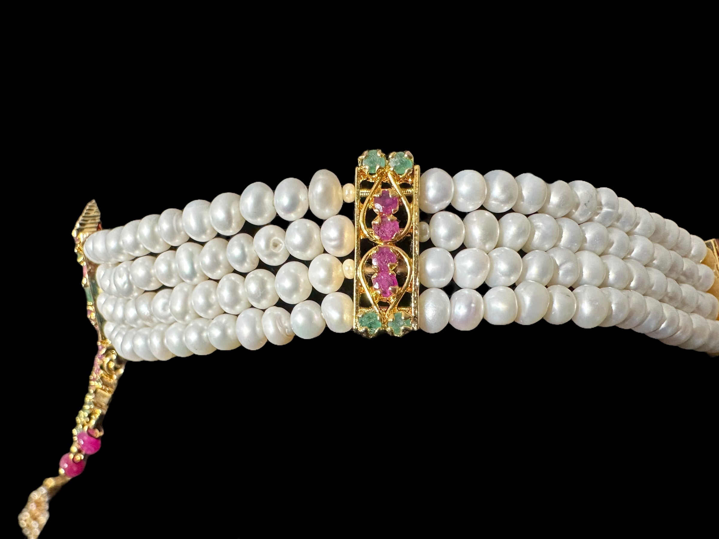 C510 Ruby emerald choker with earrings ( READY TO SHIP )