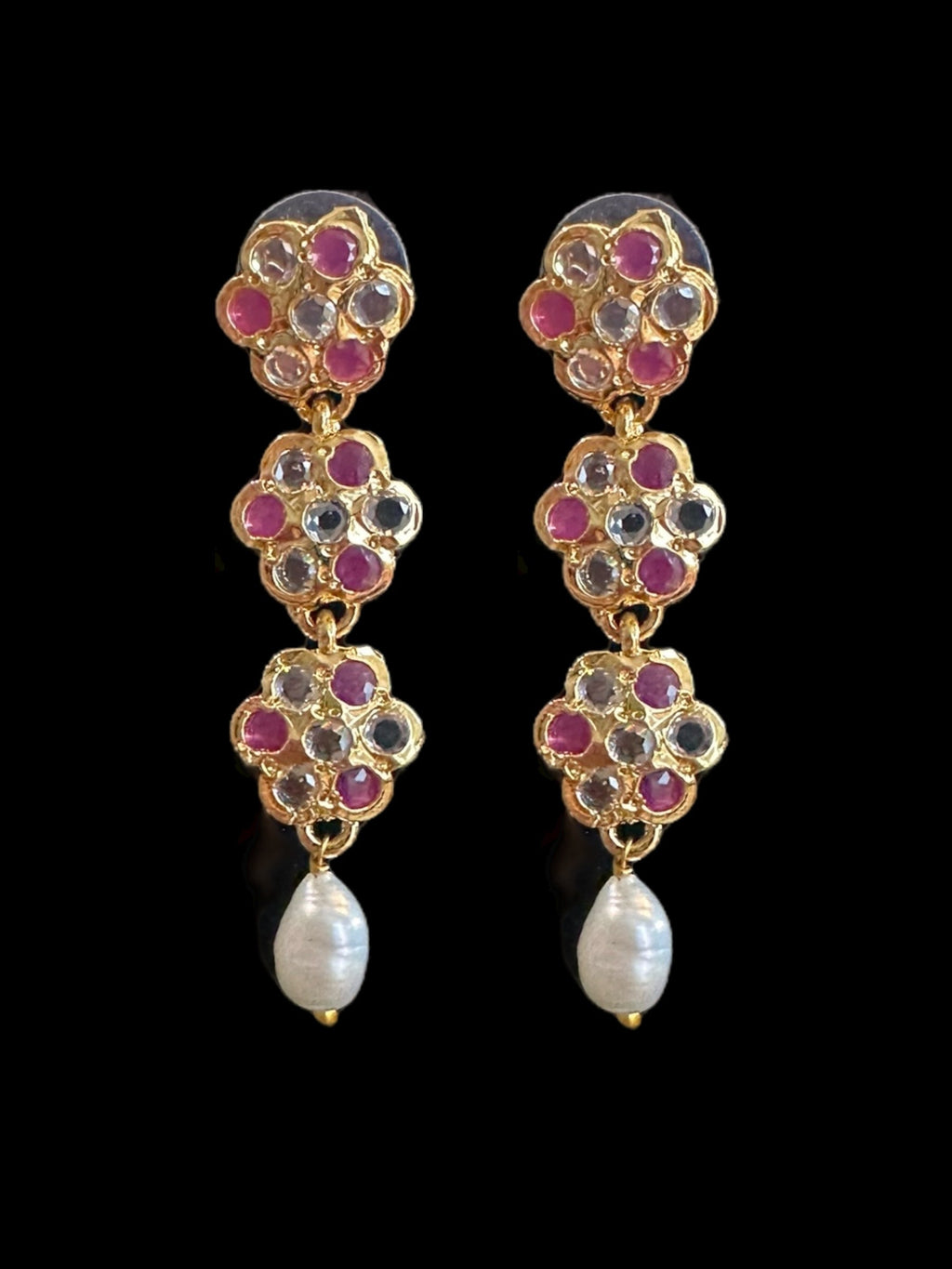 DNS188 Meenaz fresh water pearl necklace set (SHIPS IN 2 WEEKS )