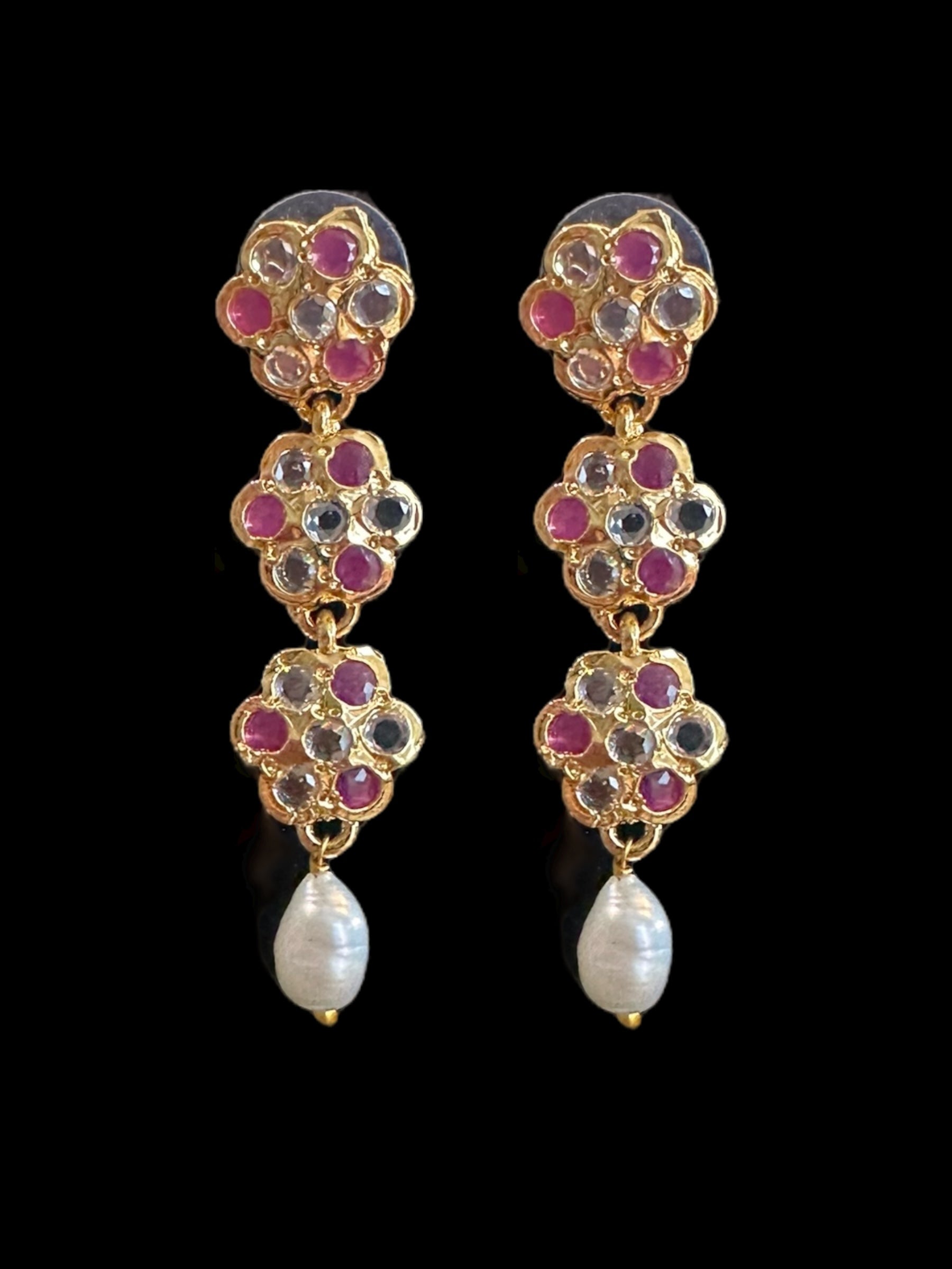 DNS188 Meenaz fresh water pearl necklace set (SHIPS IN 2 WEEKS )