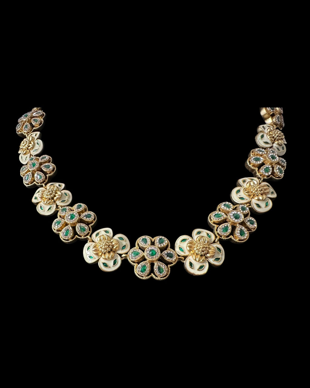 DNS189 meenakari gold plated  necklace with jhumka  set  (READY TO SHIP )