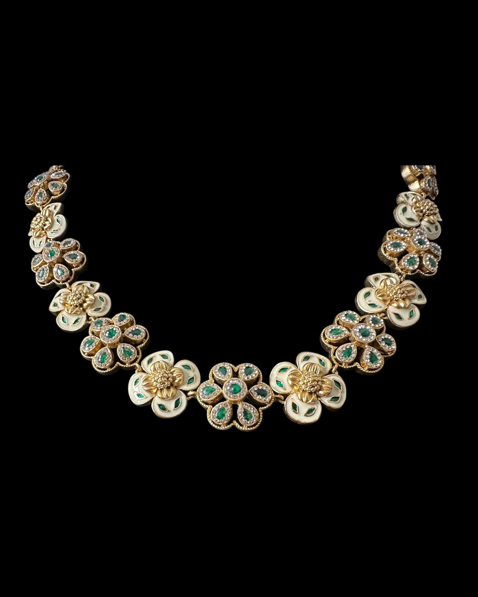 DNS189 meenakari gold plated  necklace with jhumka  set  (READY TO SHIP )