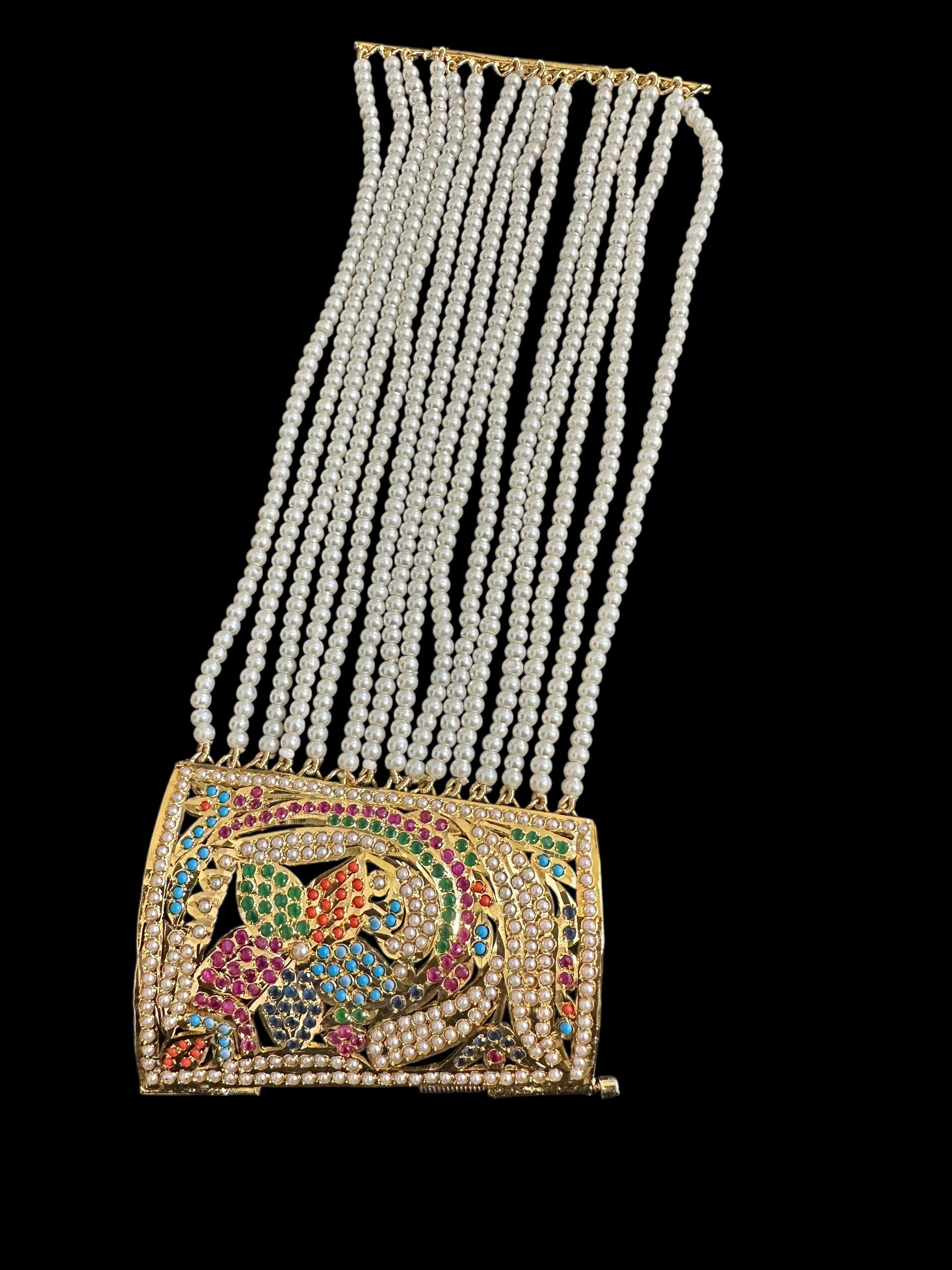 Jadau bahi / bracelet - multicolor / navratan  ( SHIPS IN 3 WEEKS   )