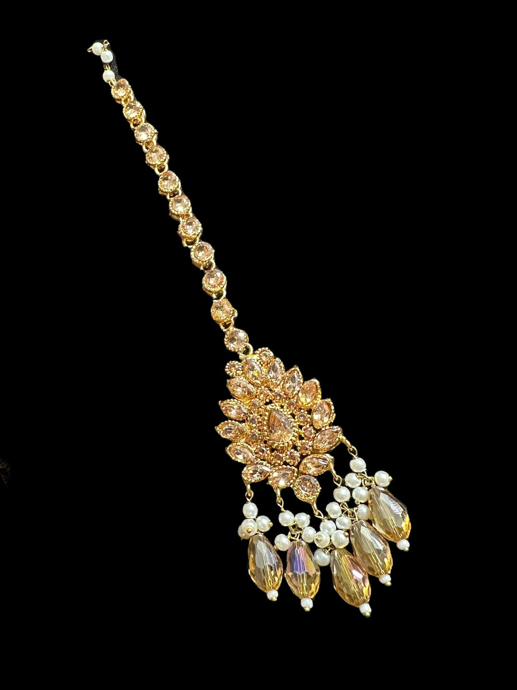 BR478 Kafiya bridal set in golden / champagne  stones and beads ( READY TO SHIP )