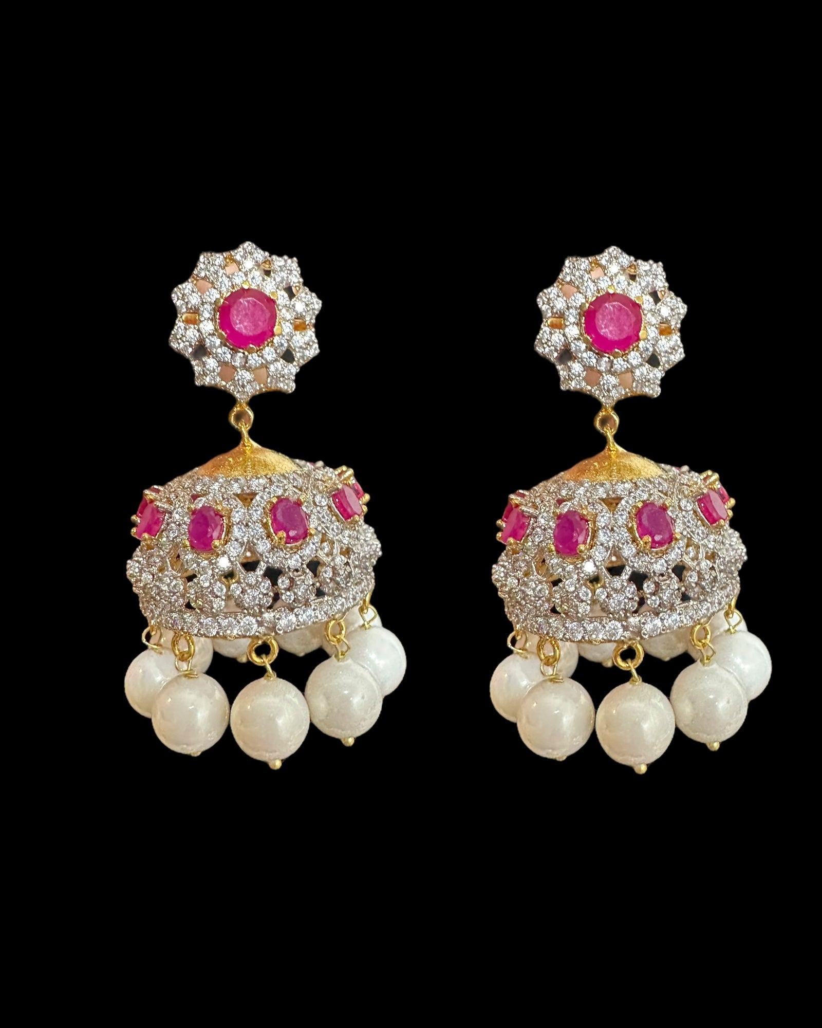 BR492 AMITA bridal set in ruby ( SHIPS IN 4 WEEKS )