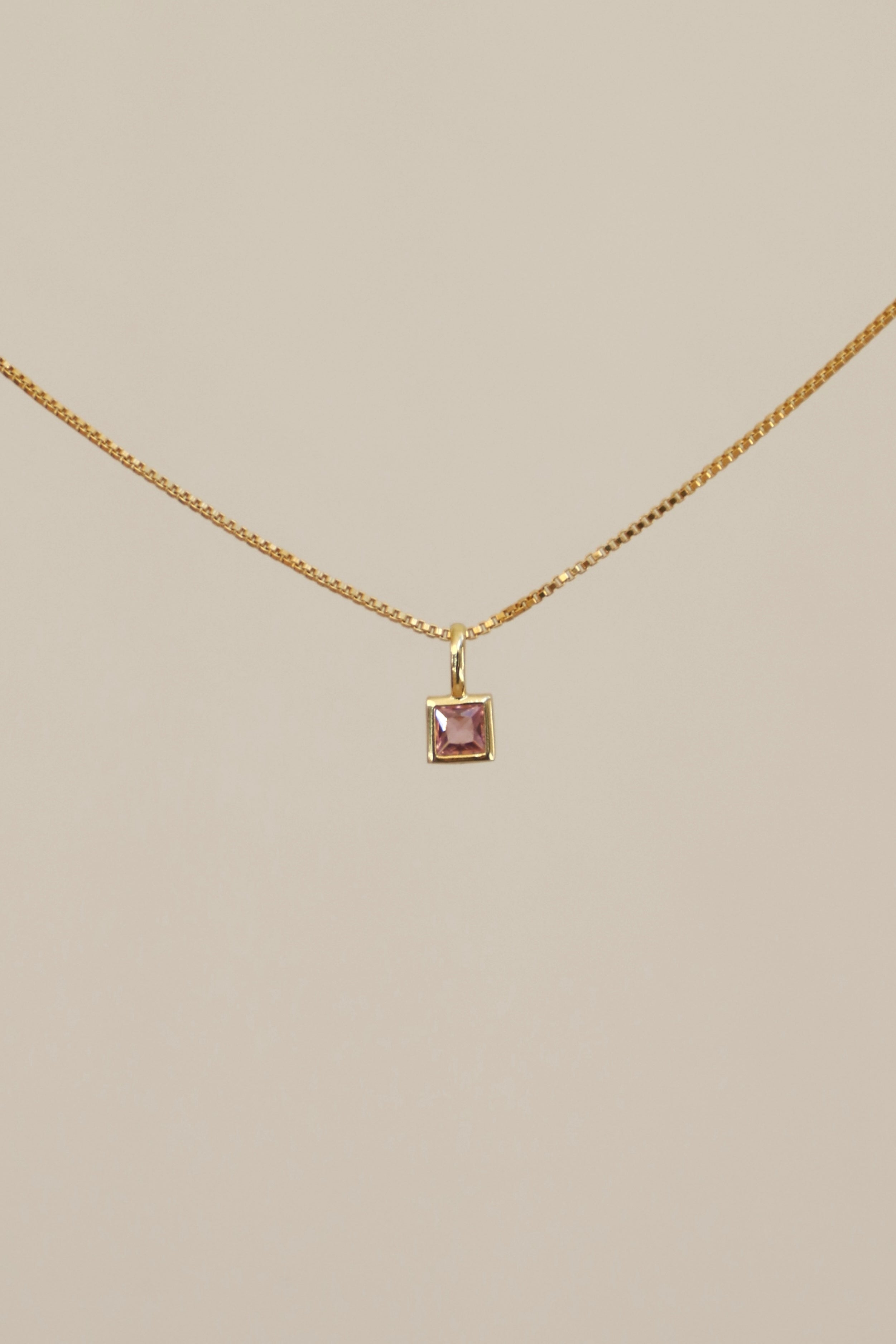 SQUARE BEZEL BIRTHSTONE CHARM