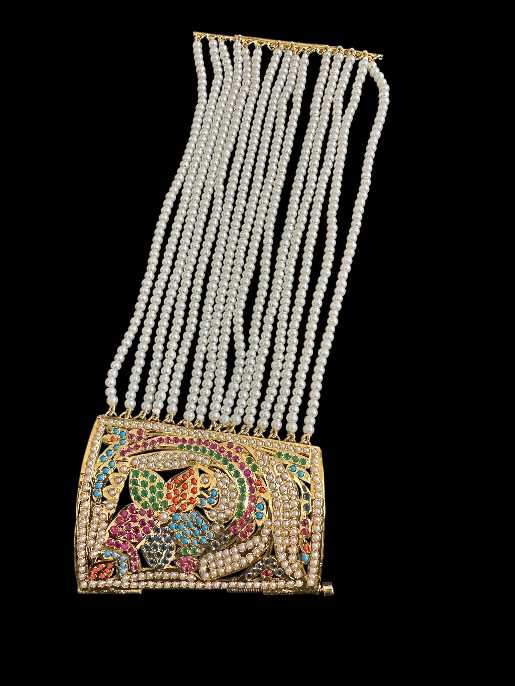 Jadau bahi / bracelet - multicolor / navratan  ( SHIPS IN 3 WEEKS   )