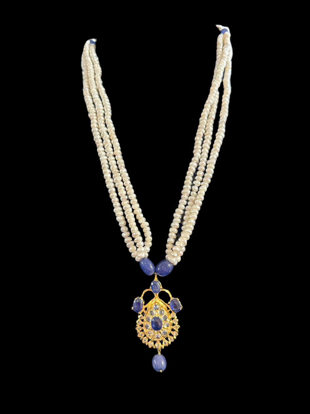 PS528 Jugni in fresh water pearls and sapphires ( SHIPS IN 2 WEEKS )