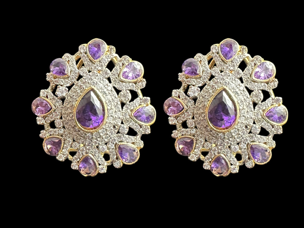 C526 Erin zircon choker in purple ( SHIPS IN 4 WEEKS )