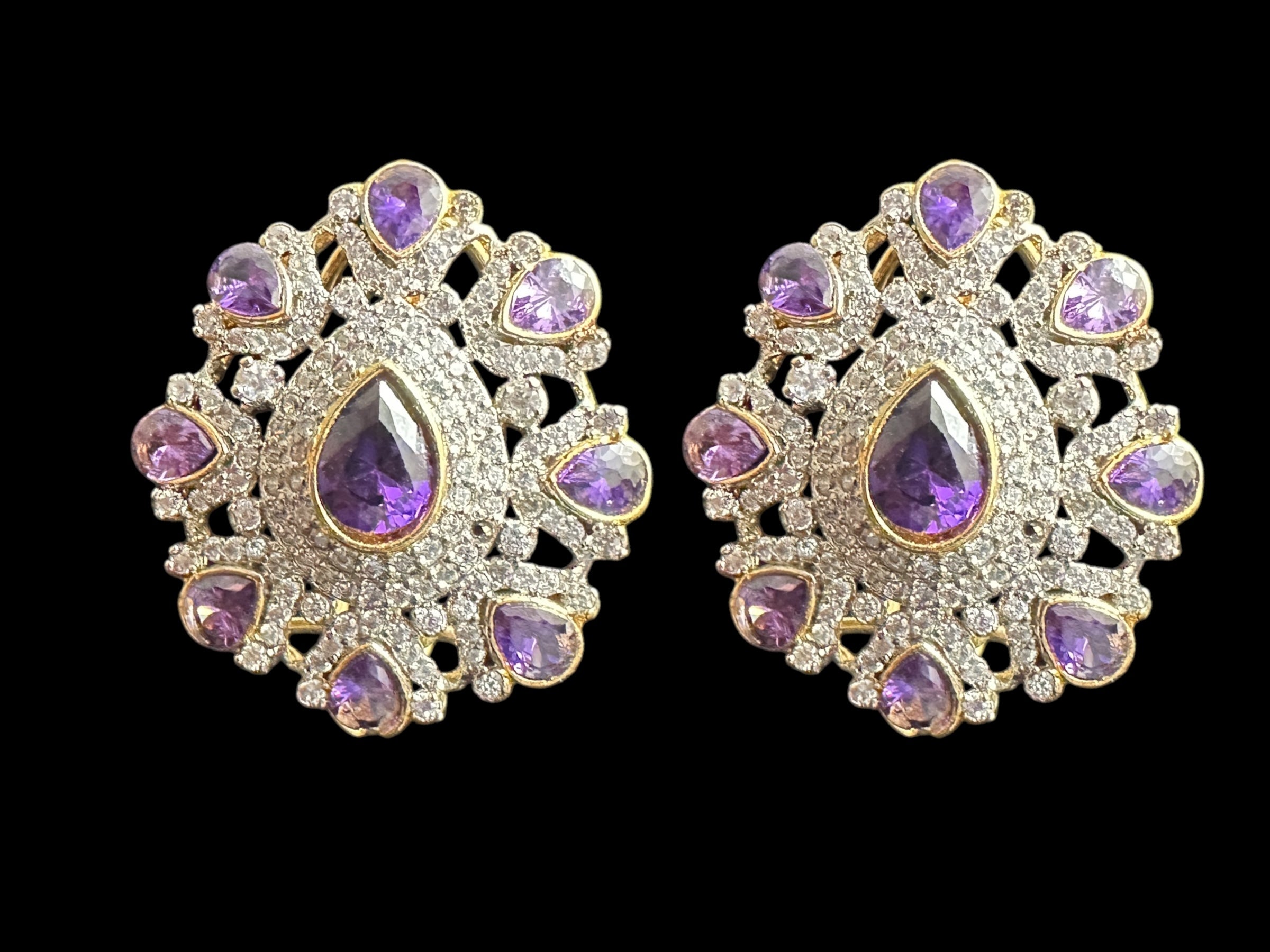 C526 Erin zircon choker in purple ( SHIPS IN 4 WEEKS )