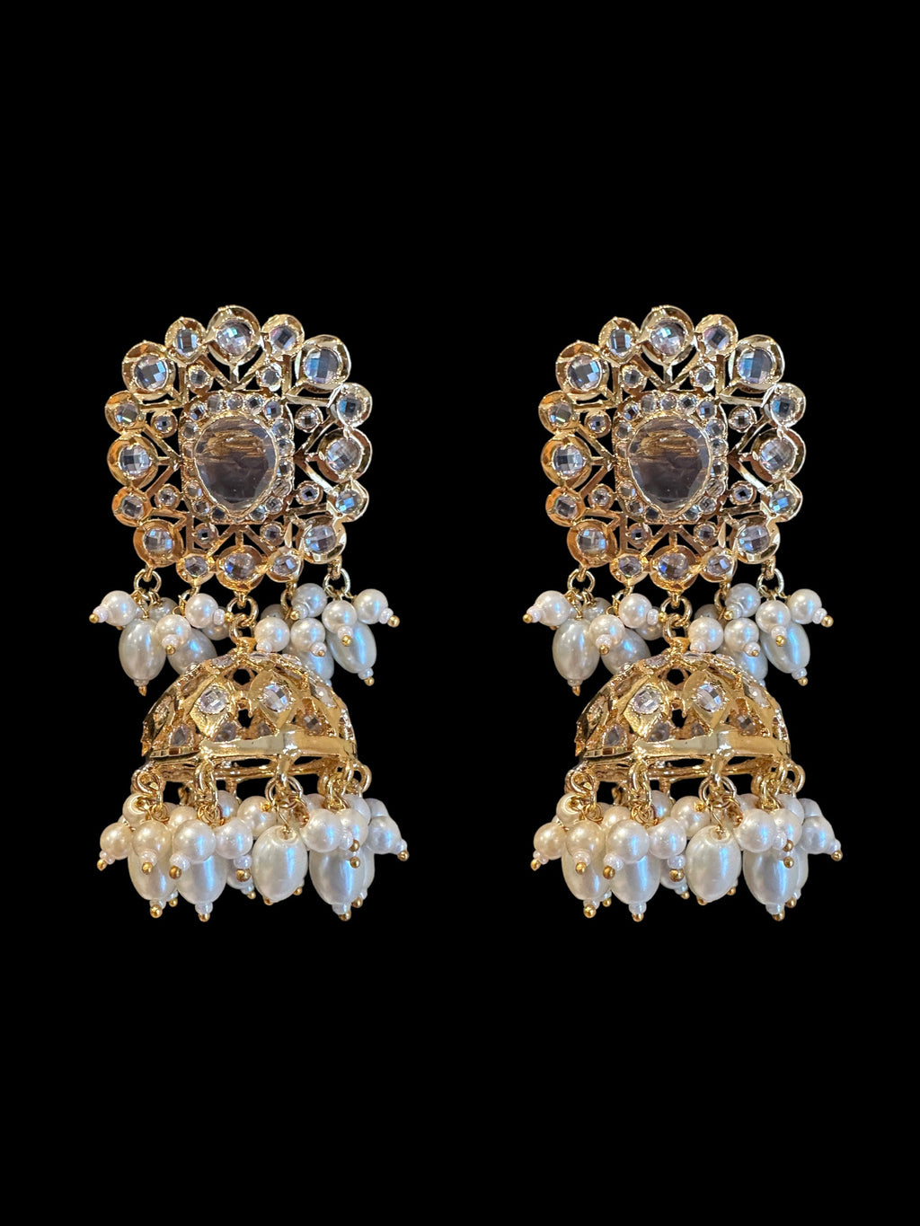 C332 Hyderabadi  choker set in pearls  with jhumka ( READY TO SHIP )