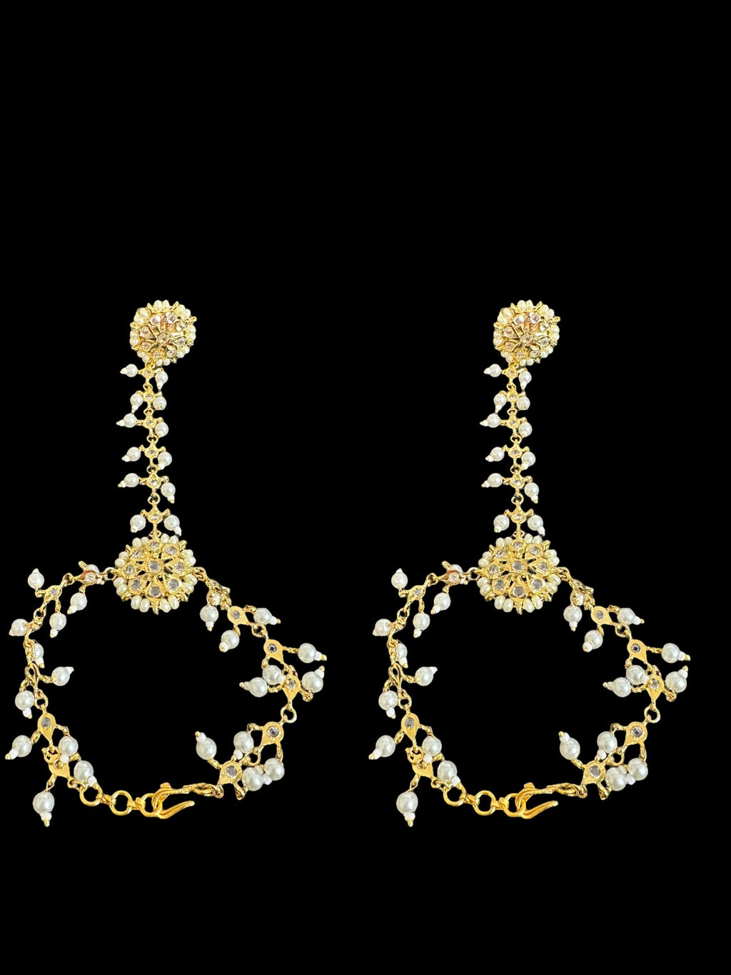 Haathphool in pearls and Polki ( READY TO SHIP )