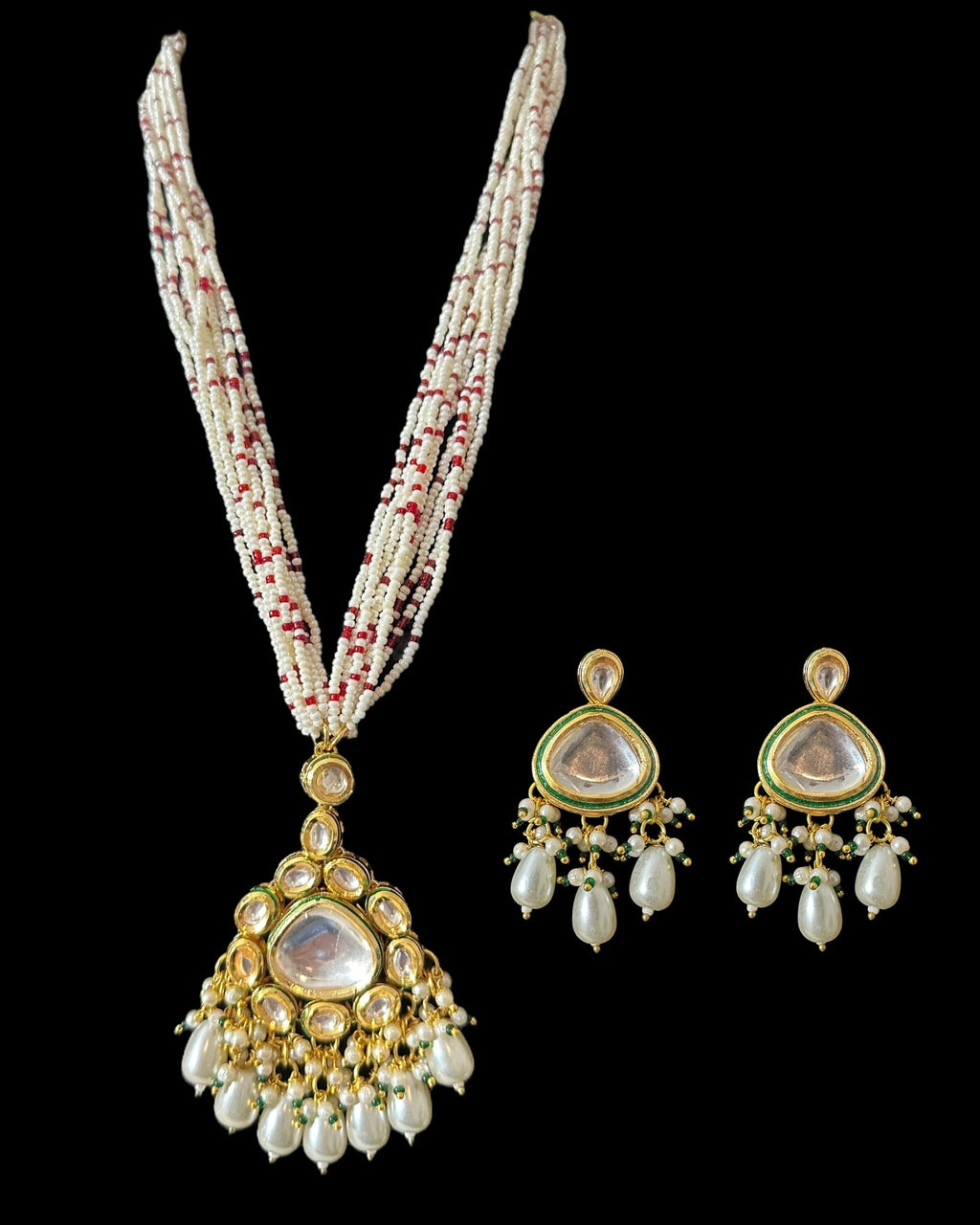 PS550 High quality kundan and pearl pendant set ( SHIPS IN 3 WEEKS )