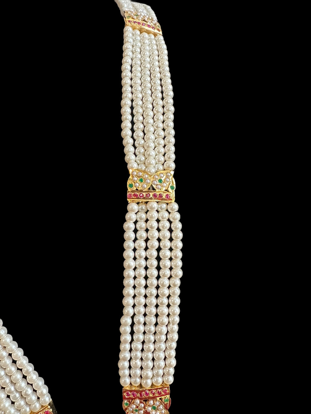 DLN87 Yashvi jadau rani haar in ruby emerald ( READY TO SHIP )