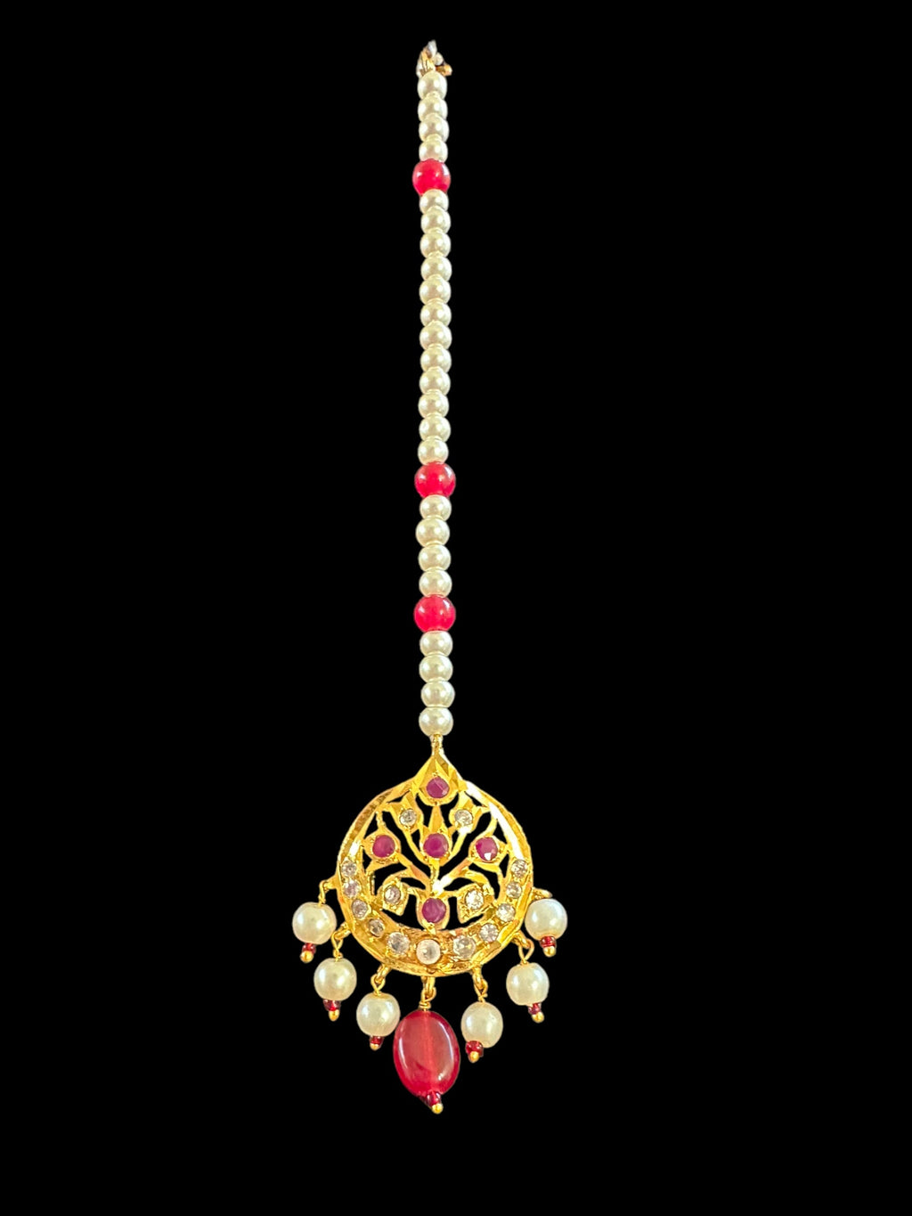 SAT87 Asmara Hyderabadi bridal satlada - ruby   ( READY TO SHIP)