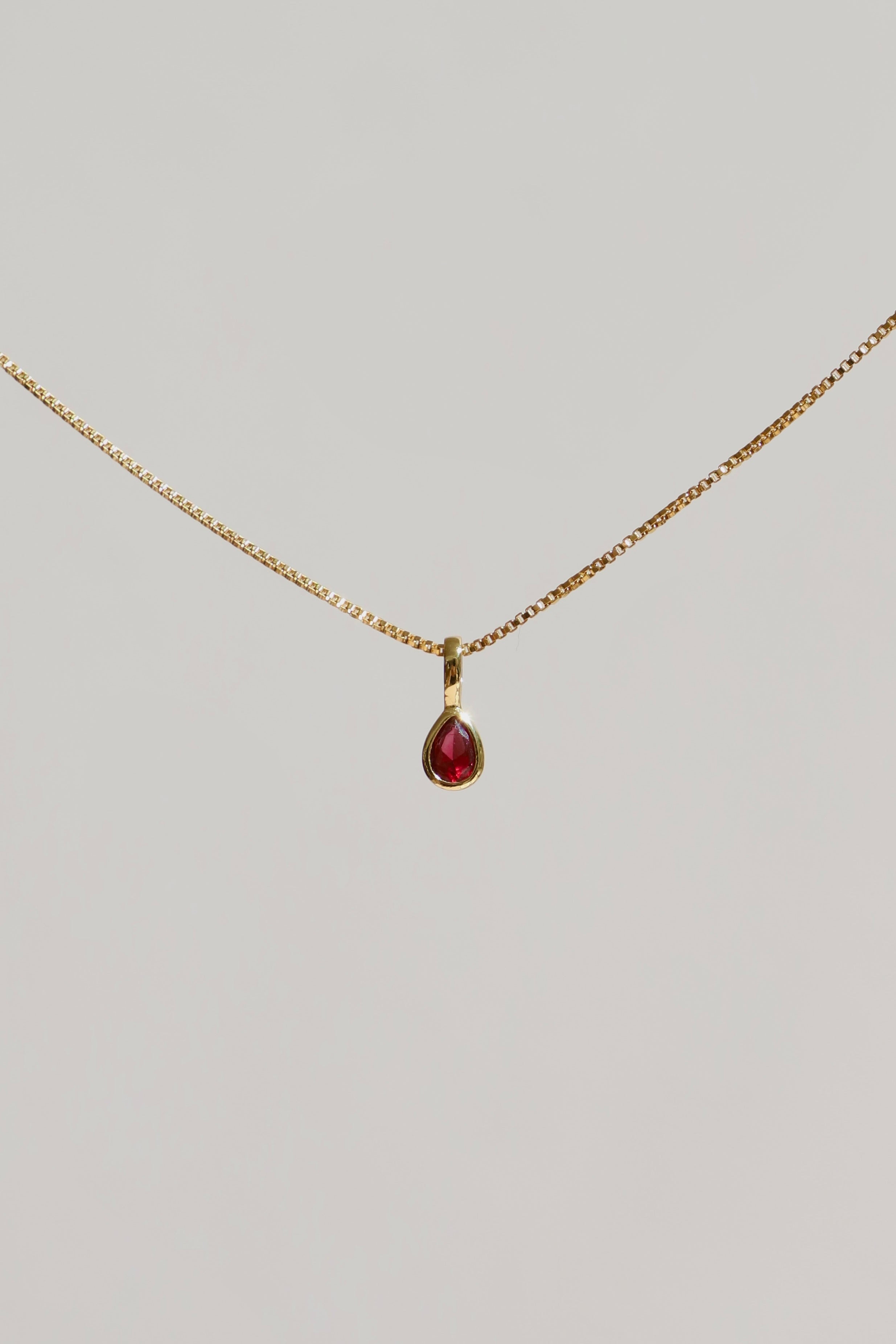 TEARDROP BEZEL BIRTHSTONE CHARM