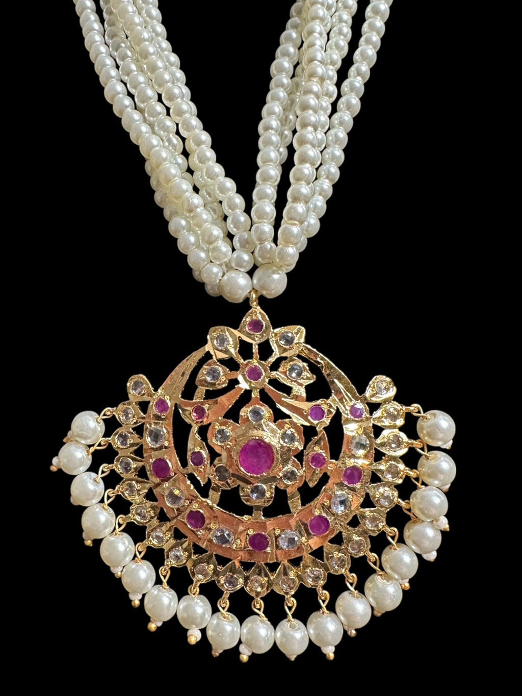 PS339 Nihar pendant set ( rubies ) (READY TO SHIP)