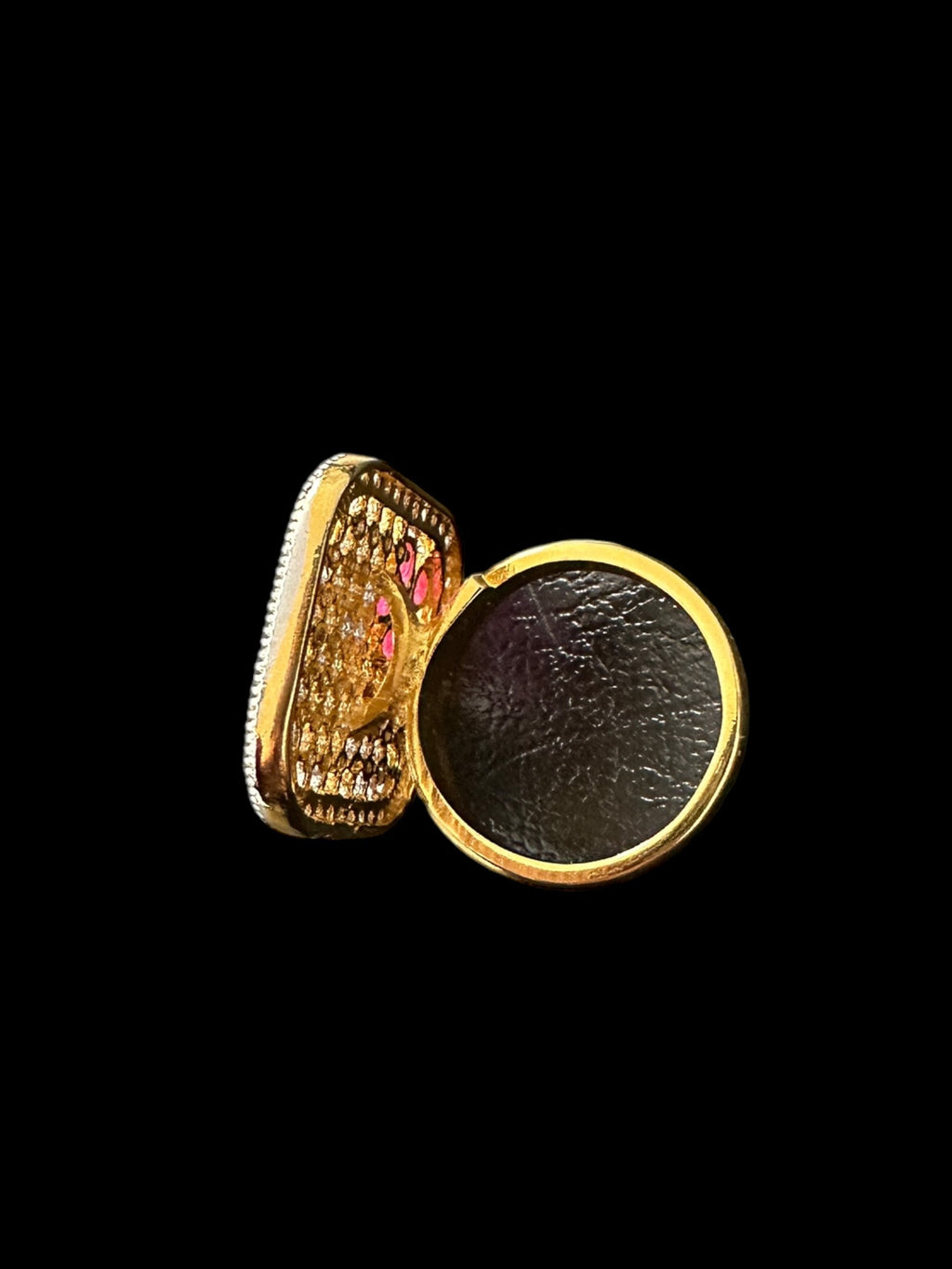 DJR135  Cz gold plated  ring - Ruby( READY TO SHIP)