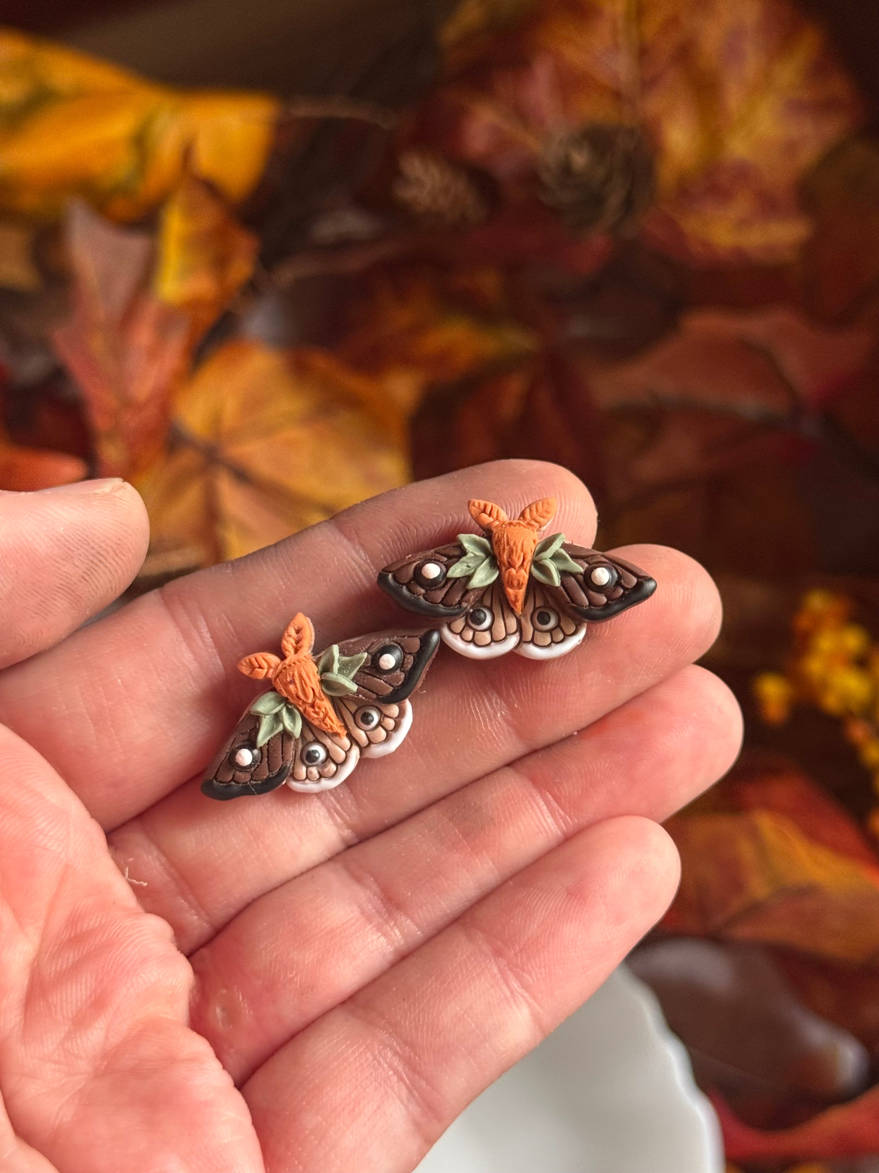 Brown Moth Studs