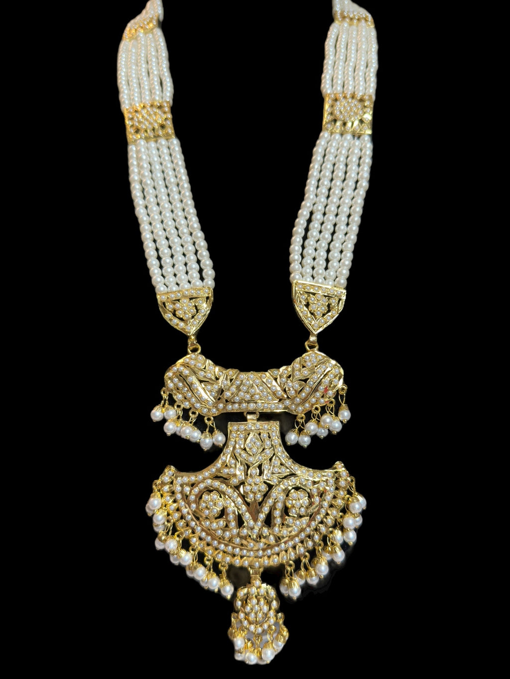 DLN90 jadau rani haar in pearls  ( READY TO SHIP )