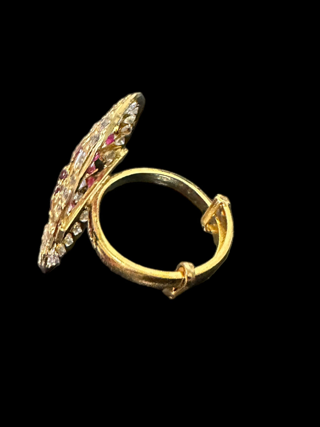 Ruby zircon gold plated silver ring ( SHIPS IN 4 WEEKS )