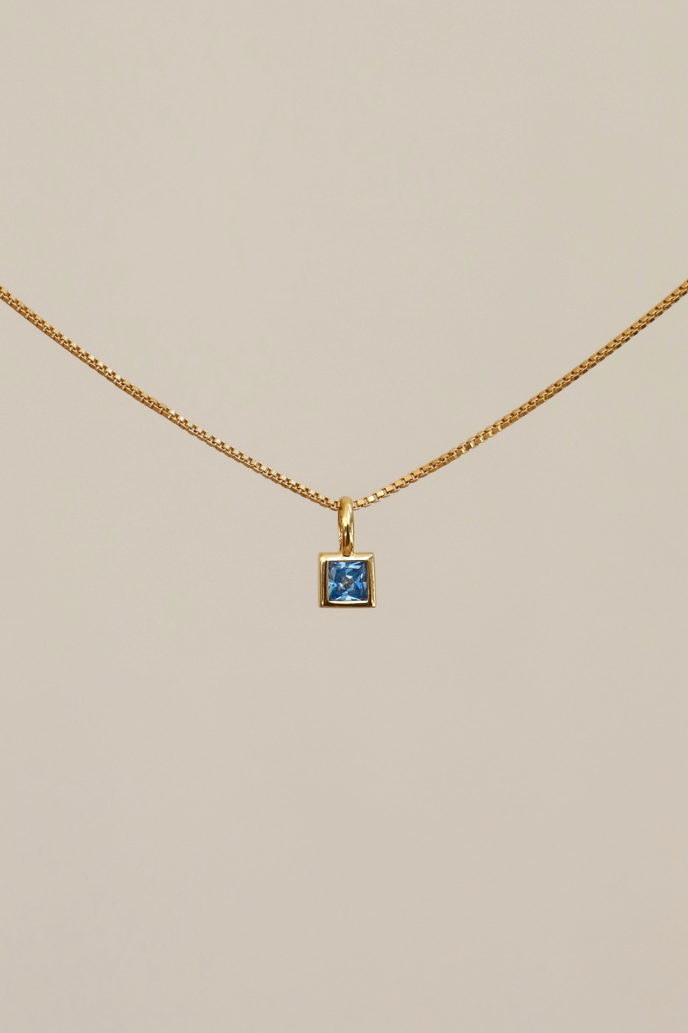 SQUARE BEZEL BIRTHSTONE CHARM