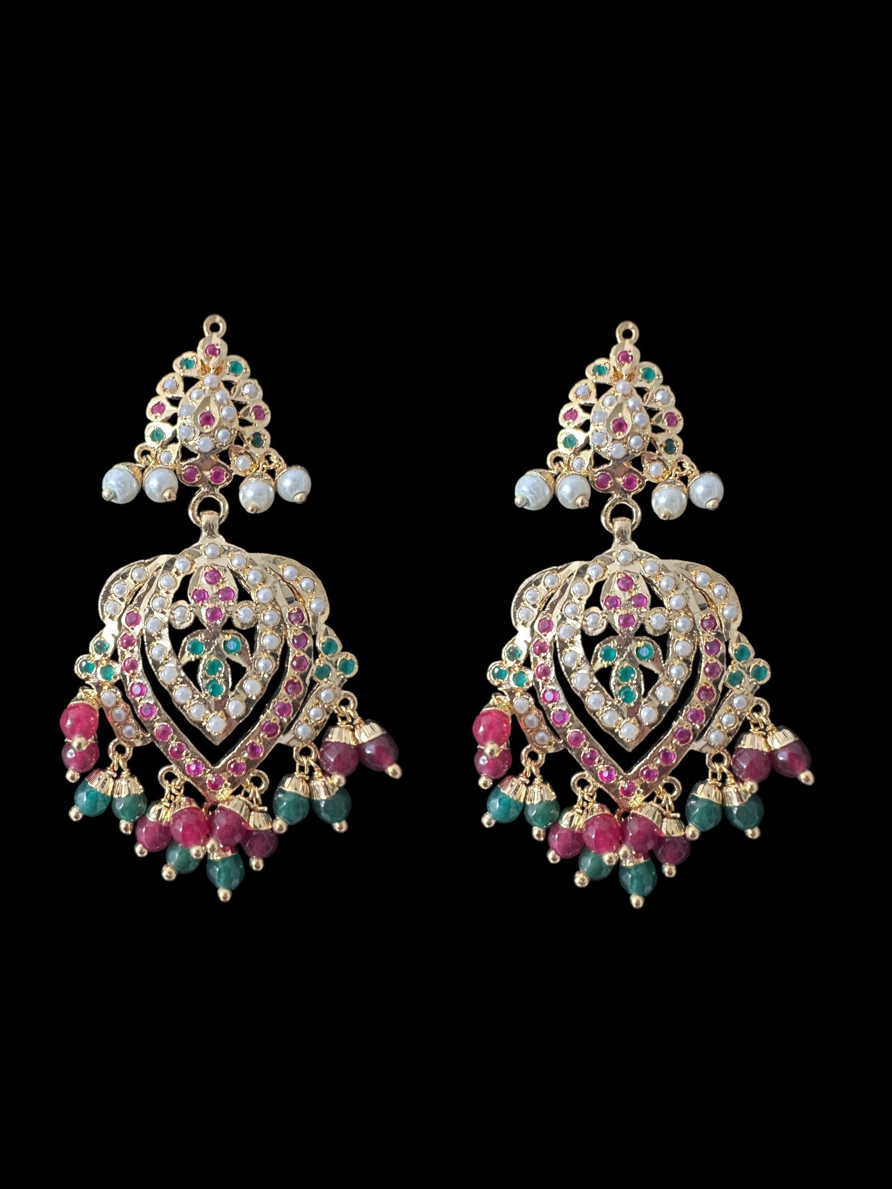 NS329 Taseen necklace set in ruby emerald ( READY TO SHIP )