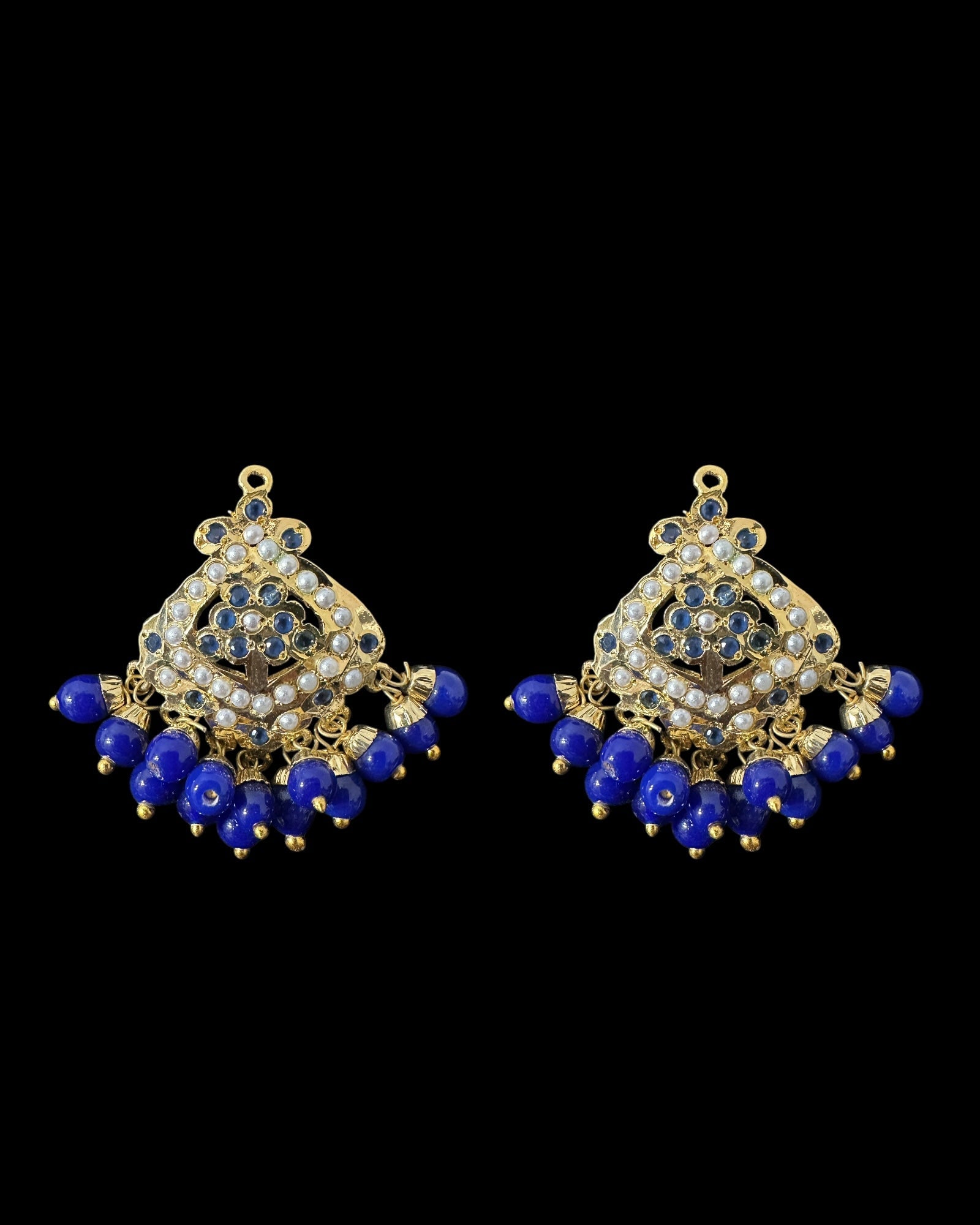 PS549 Ayeza jadau royal blue pearl pendant set ( READY TO SHIP )