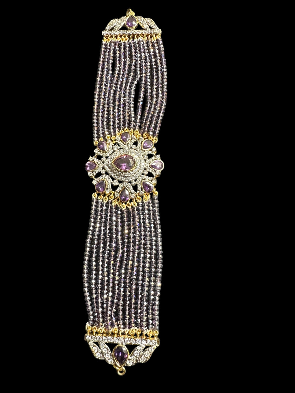 C526 Erin zircon choker in purple ( SHIPS IN 4 WEEKS )