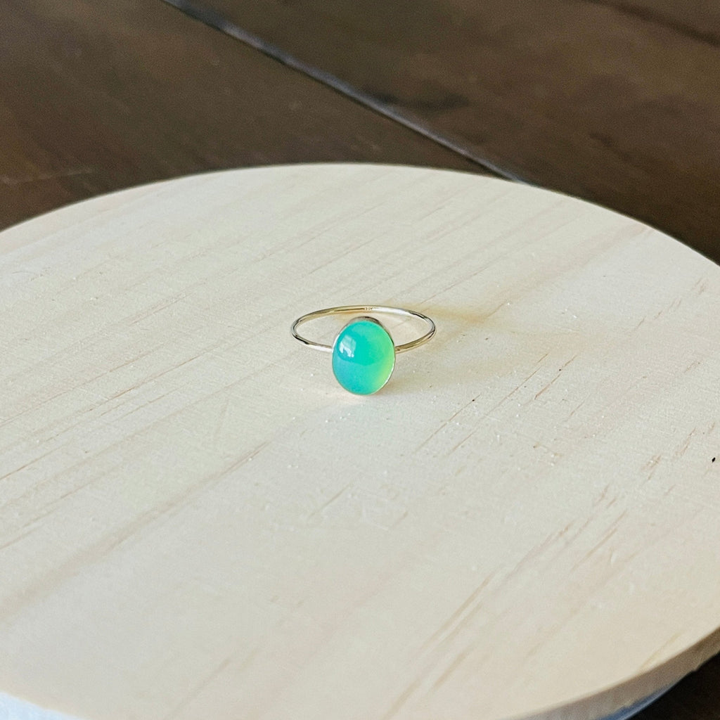 CHRYSOPRASE OVAL RING