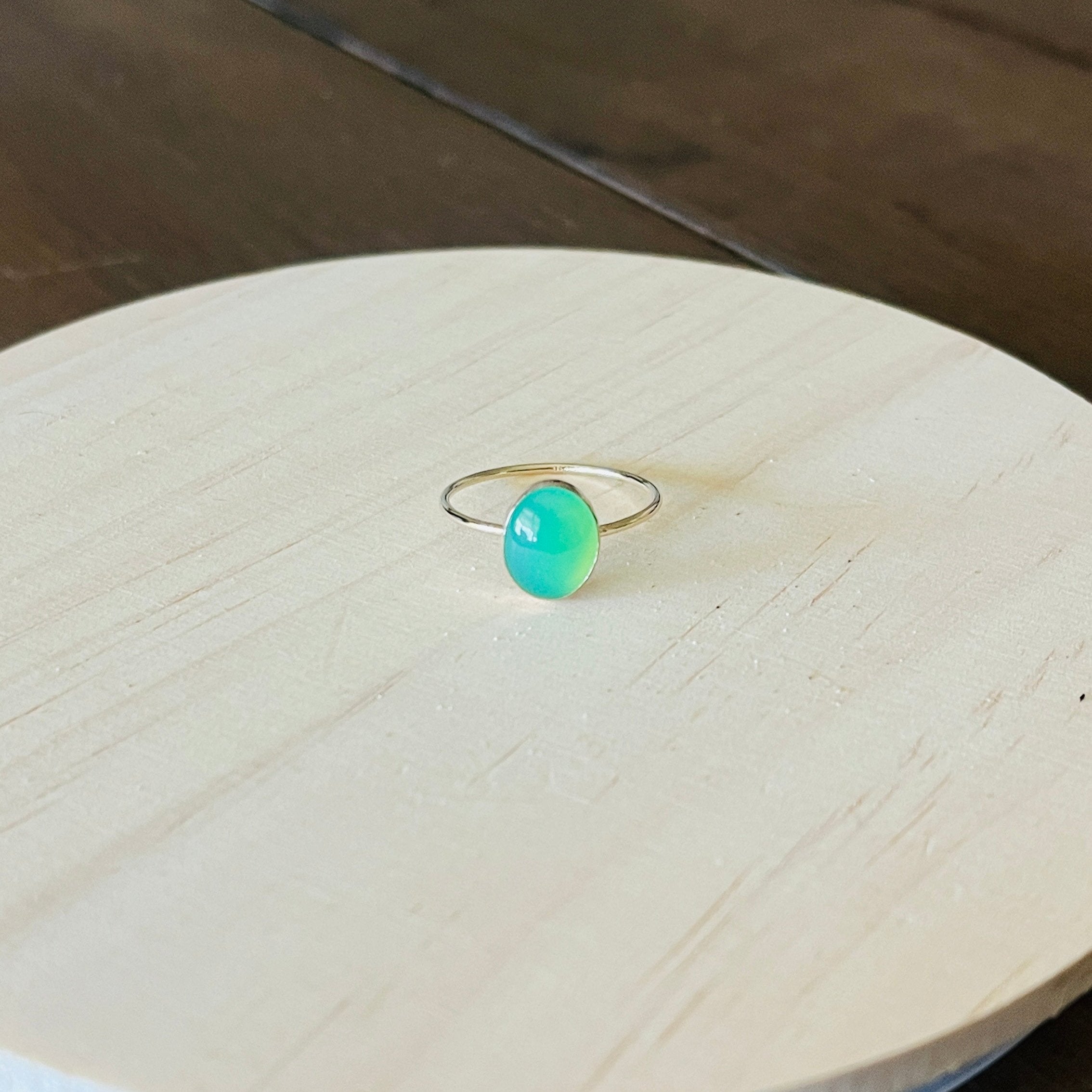 CHRYSOPRASE OVAL RING