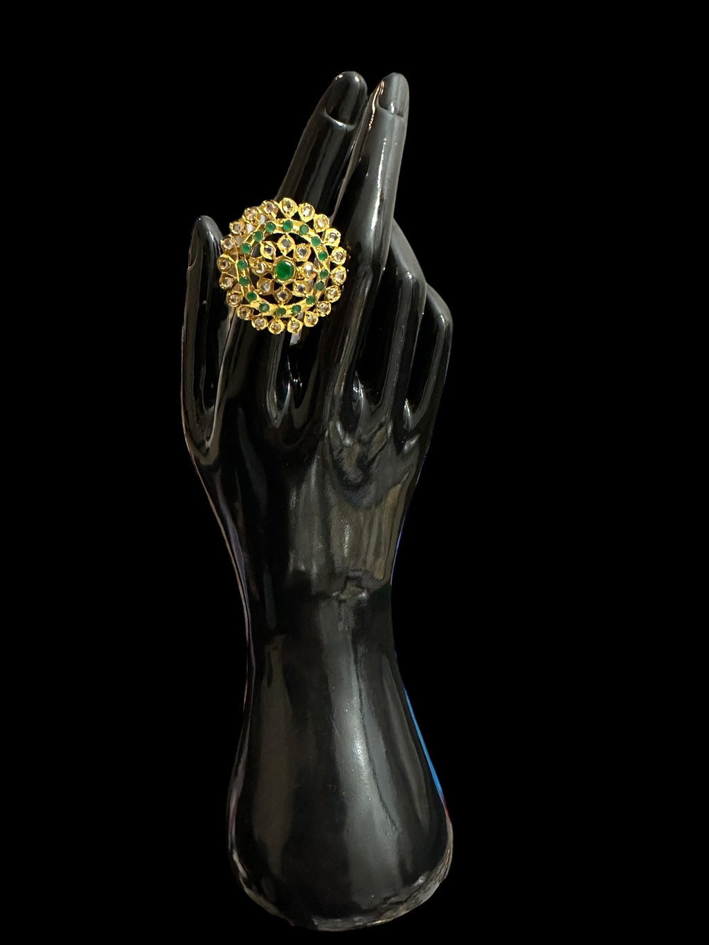 DJR88 Nia cz polki   ring - green ( READY TO SHIP)