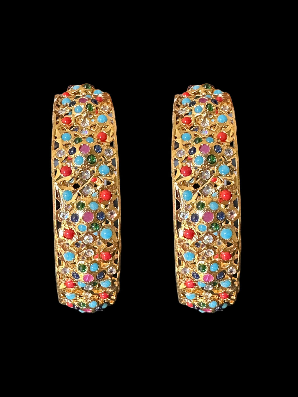 B176 Azmah navratan pearl  bangles ( READY TO SHIP )