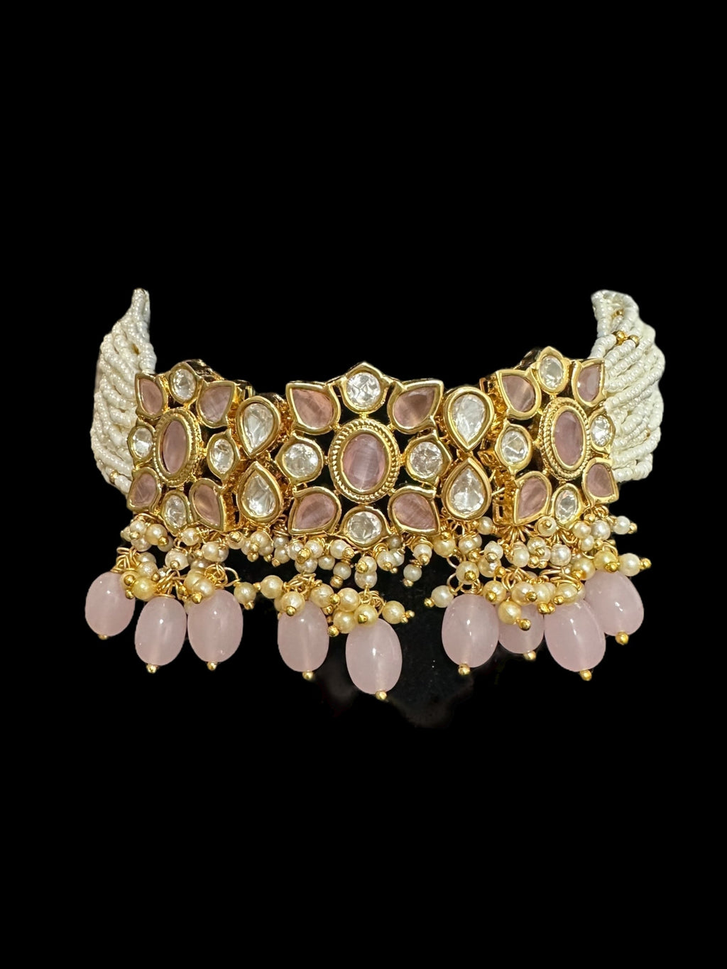 C312 Meera polki  choker - pink ( READY TO SHIP )