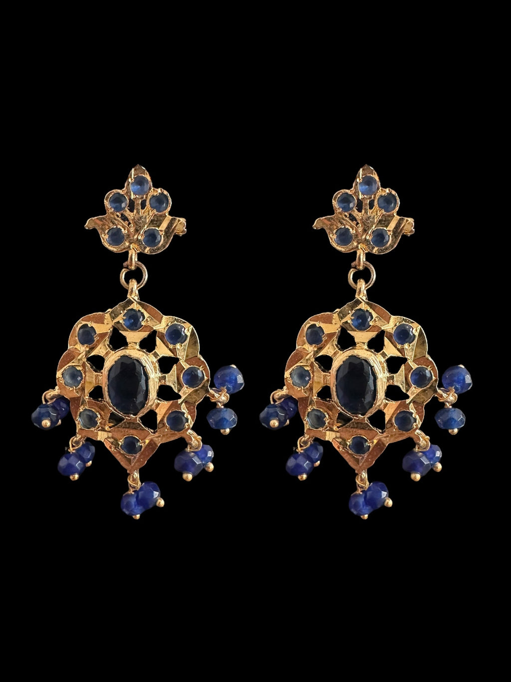 PS555 Elena pendant set with pearls and blue stones ( READY TO SHIP )