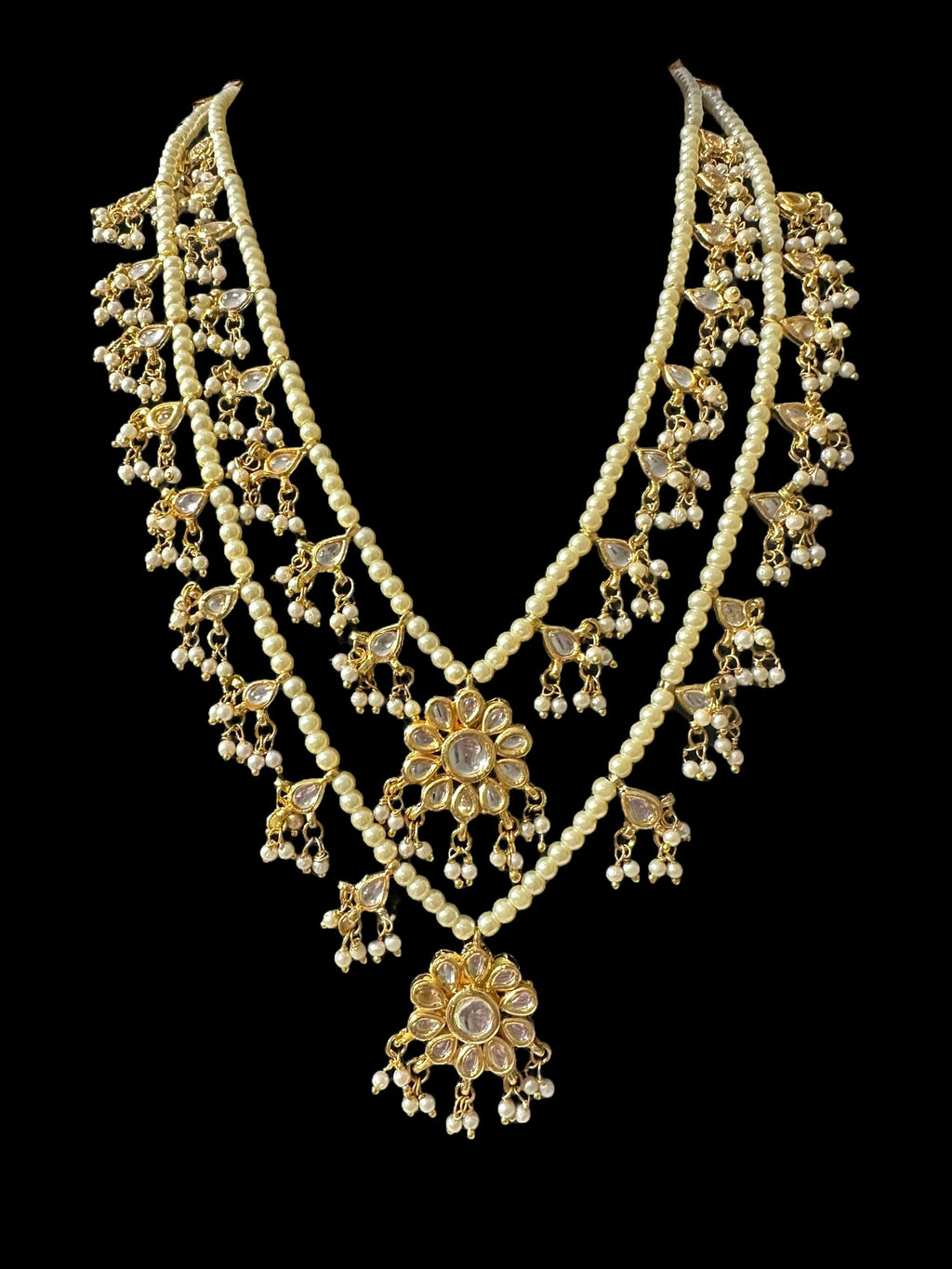 Freya two layered gold plated kundan necklace ( SHIPS IN 2 WEEKS )