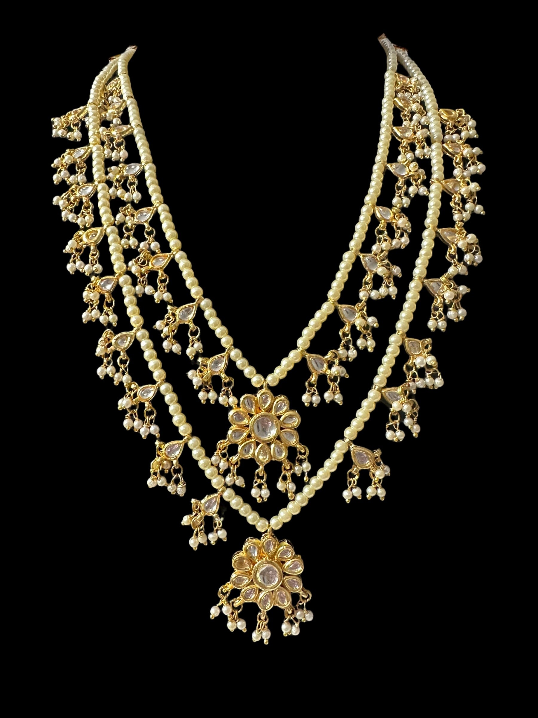 Freya two layered gold plated kundan necklace ( SHIPS IN 2 WEEKS )