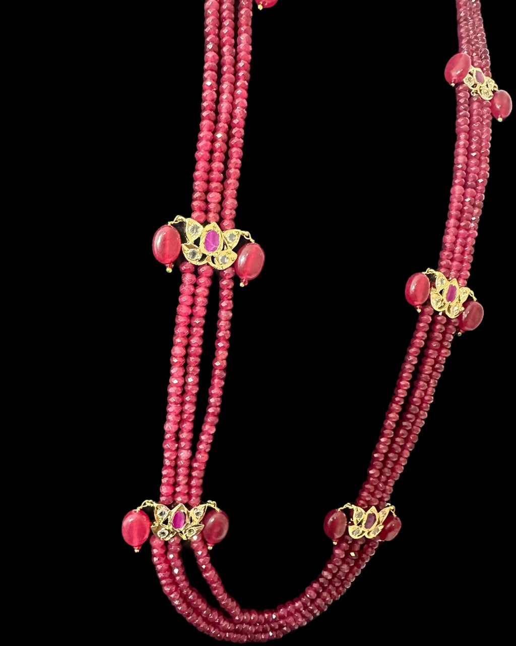 LN64 Raina Ruby  beads  necklace (SHIPS IN 3 WEEKS )