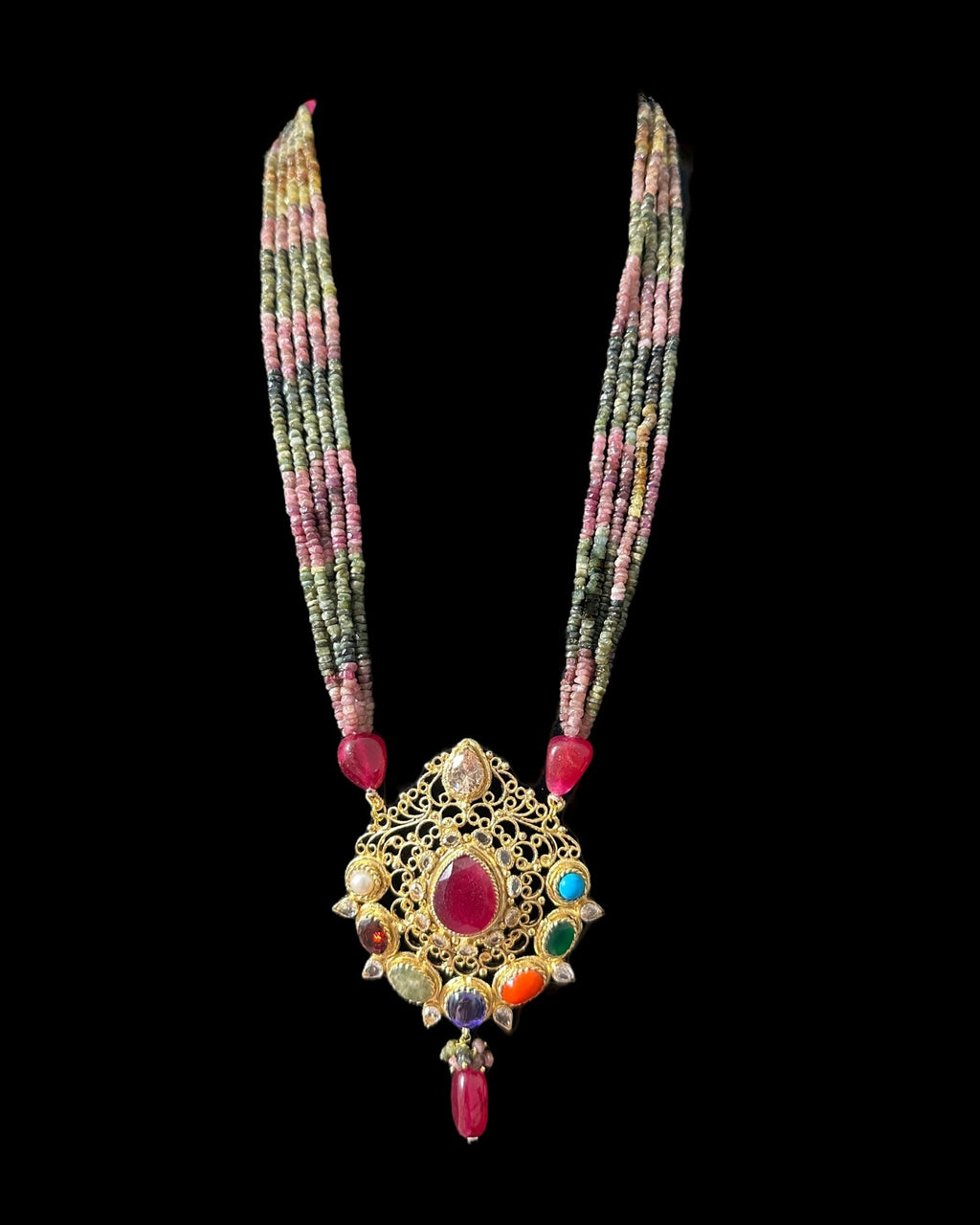 DLN128 Adaya multicolor natural  beads necklace ( READY TO SHIP )