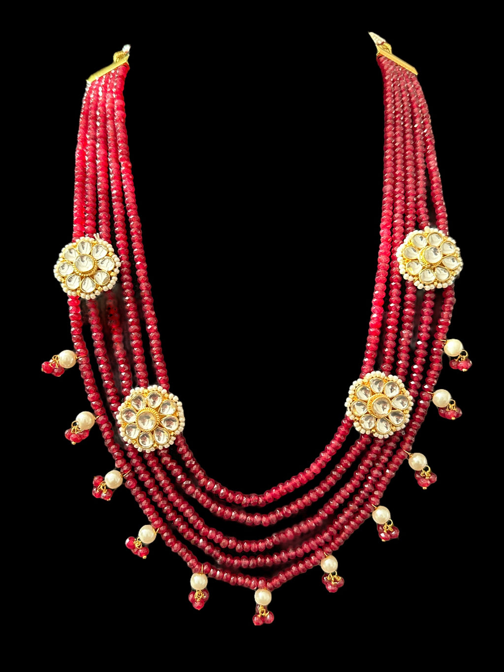 DLN61 pachi kundan necklace in beads ( READY TO SHIP )