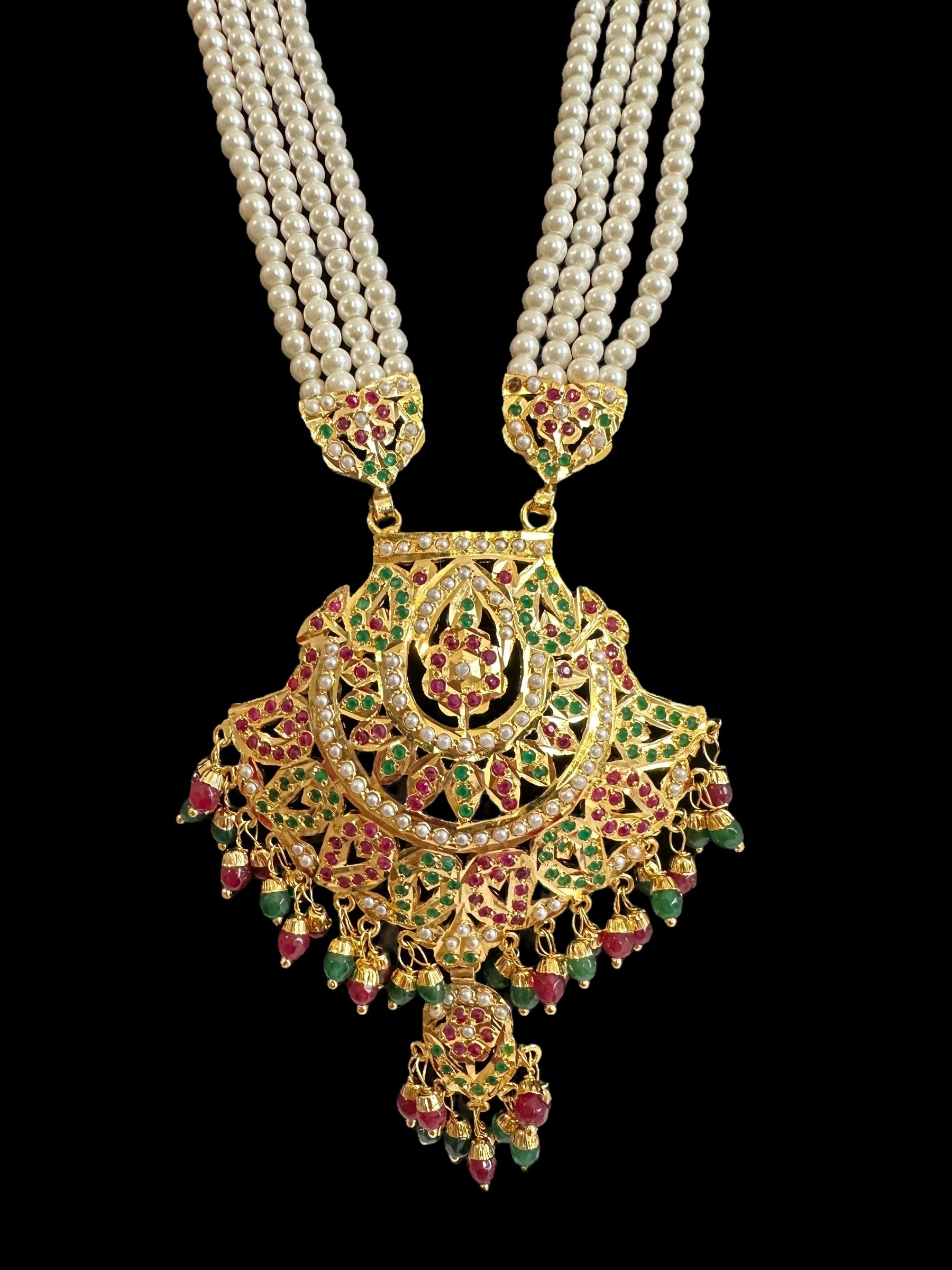 DLN86 Jia jadau rani haar in ruby emerald ( READY TO SHIP )