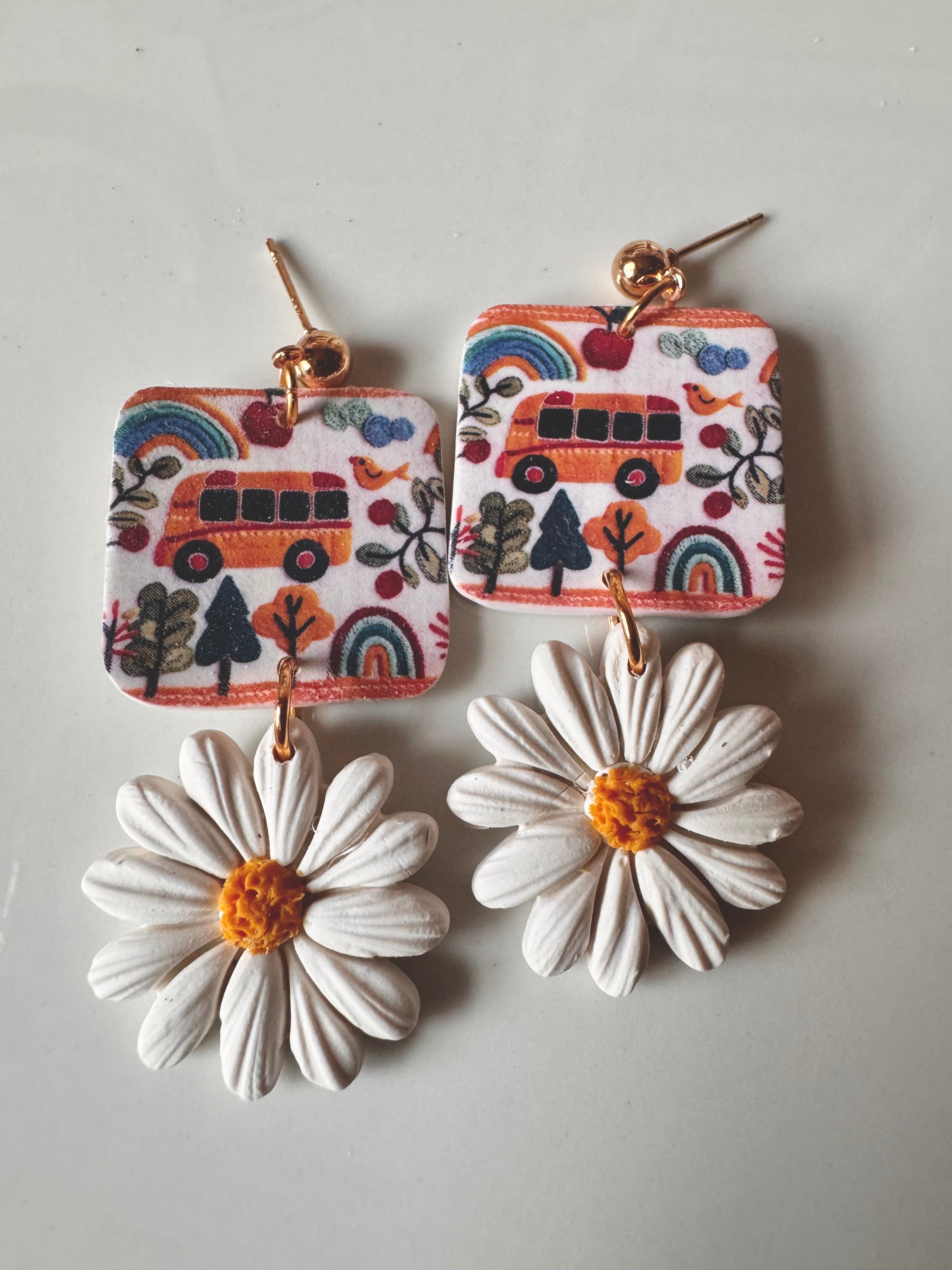 Buses and Daisies Earrings