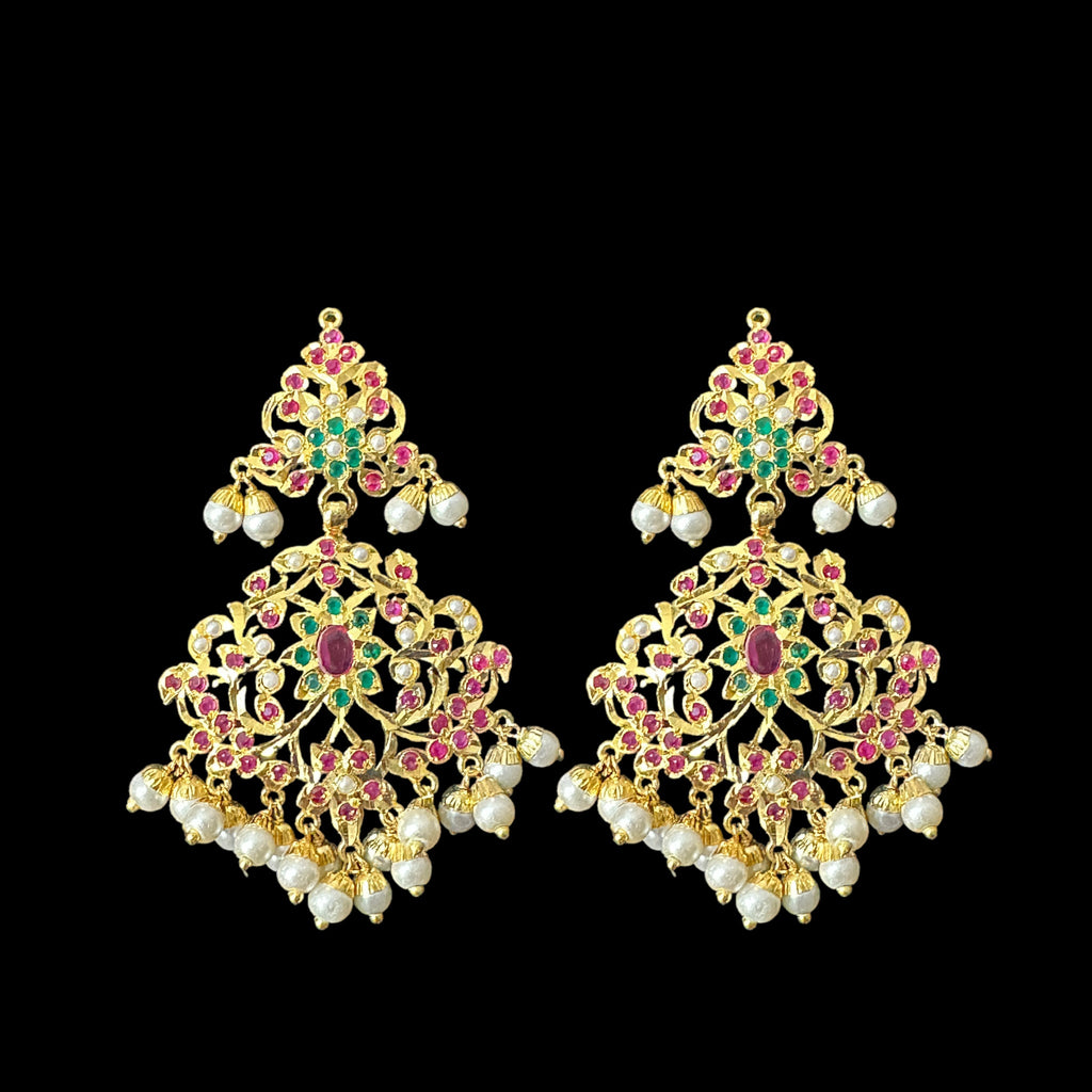 C315 Gold plated jadau choker in red green  ( SHIPS IN 3 WEEKS  )