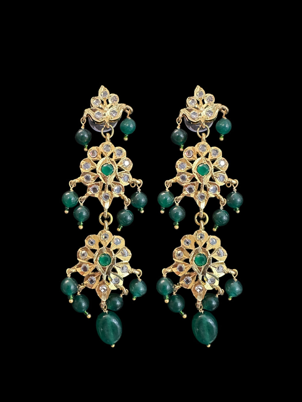 SAT103 Hyderabadi bridal satlada green ( READY TO SHIP )