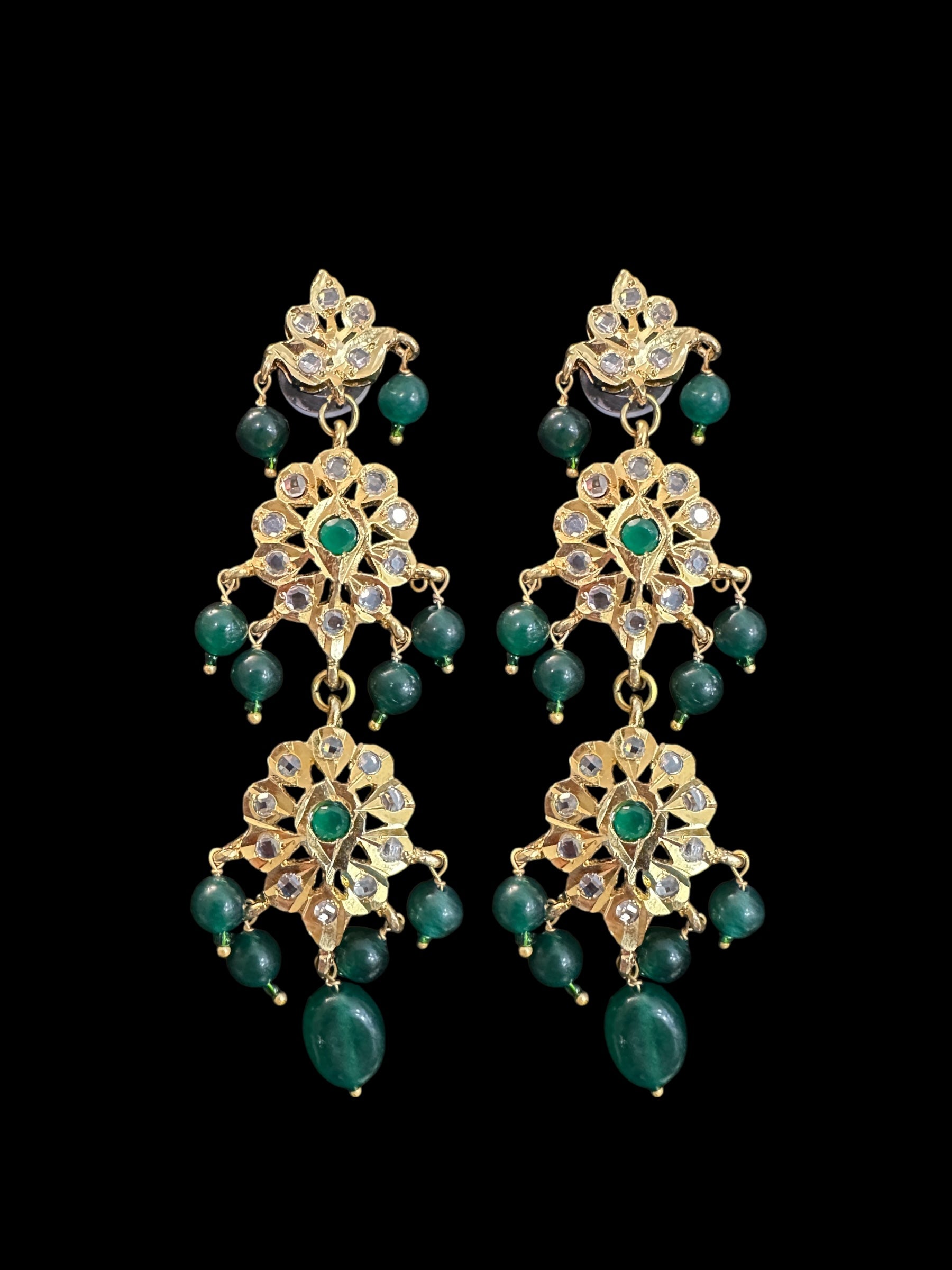 SAT103 Hyderabadi bridal satlada green ( READY TO SHIP )